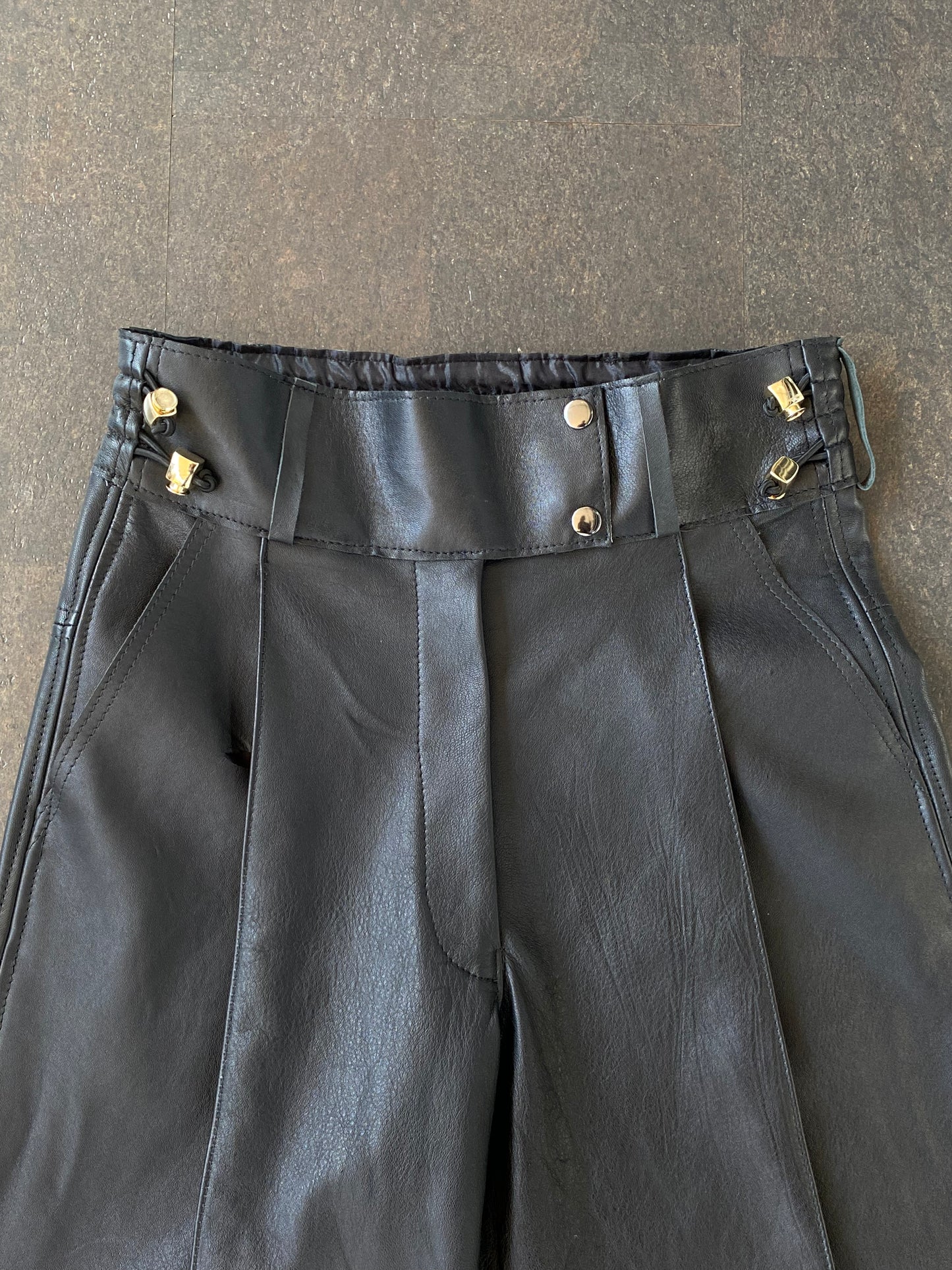 Connected Leather Shorts