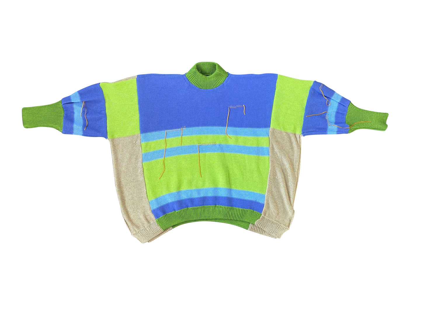 Oversized Blue Striped Knitted Top