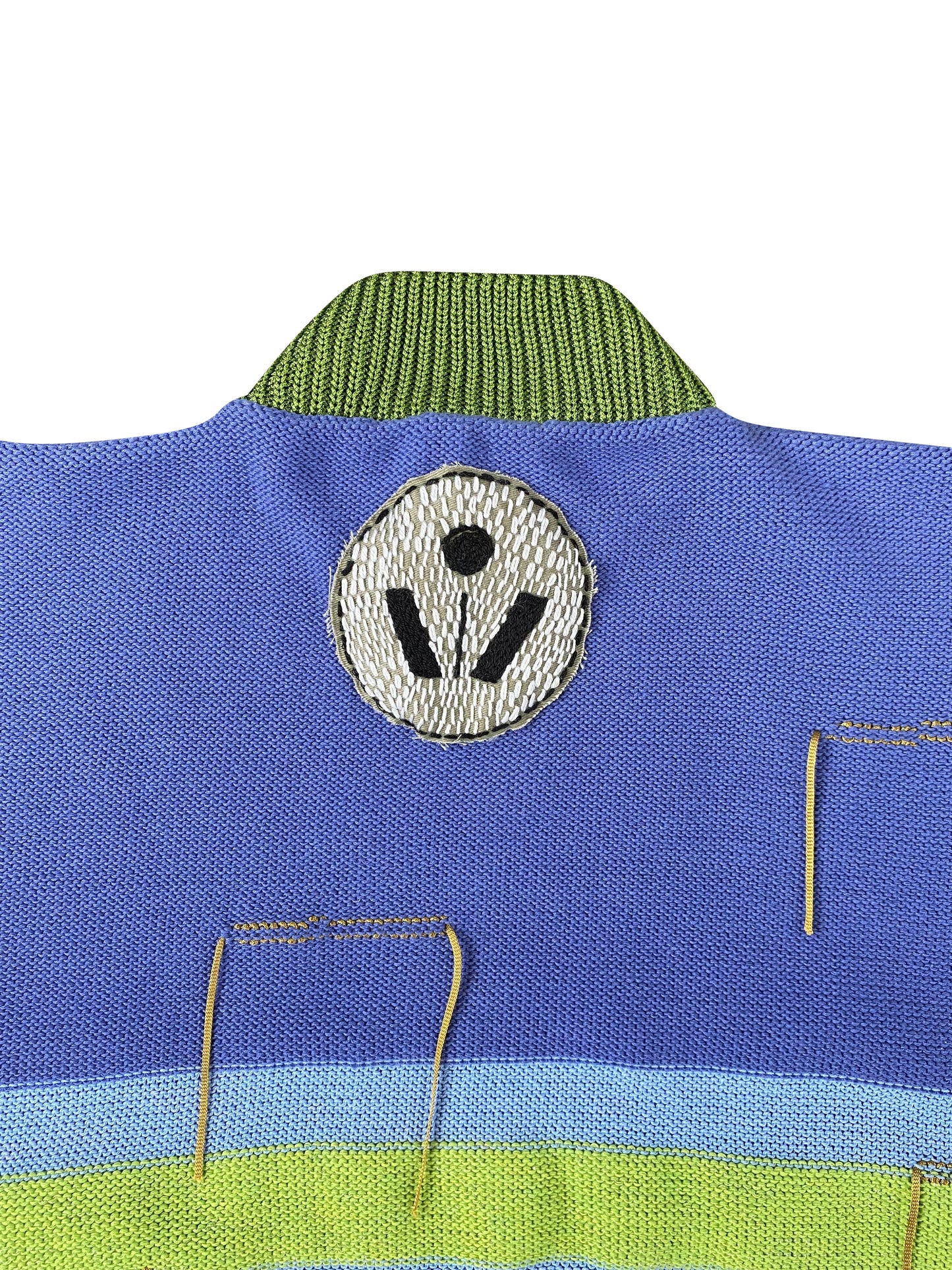Oversized Blue Striped Knitted Top