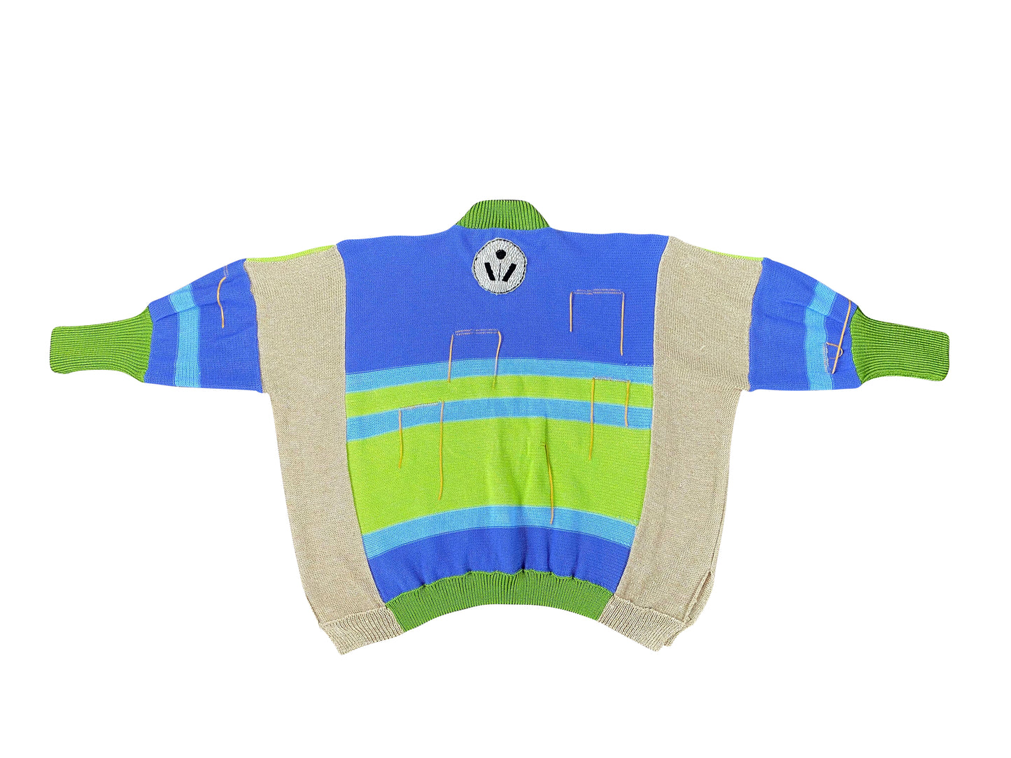 Oversized Blue Striped Knitted Top