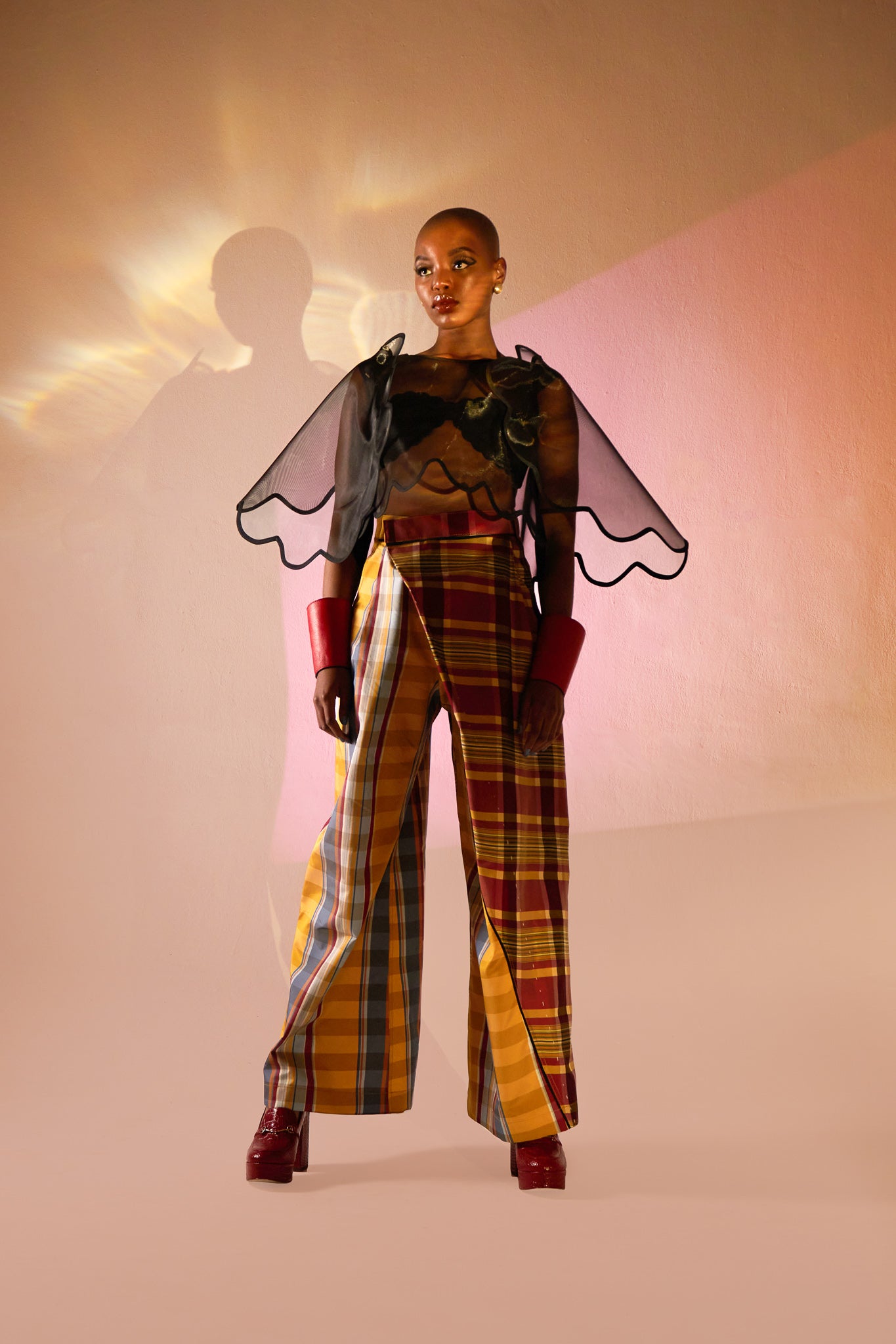 Rubix Cube Silk Taffeta Wrap Pants