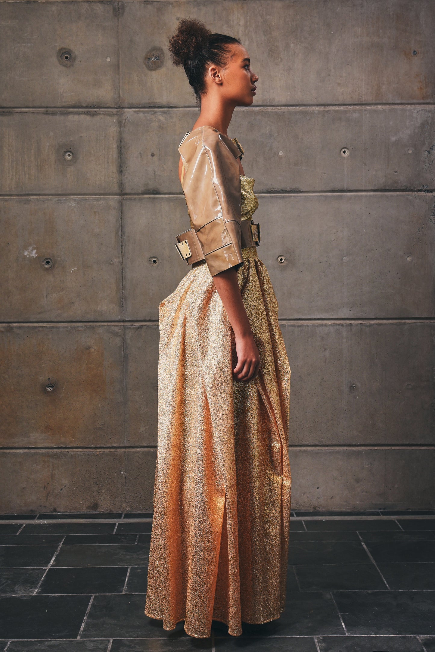 Gold Wire Darted Skirt