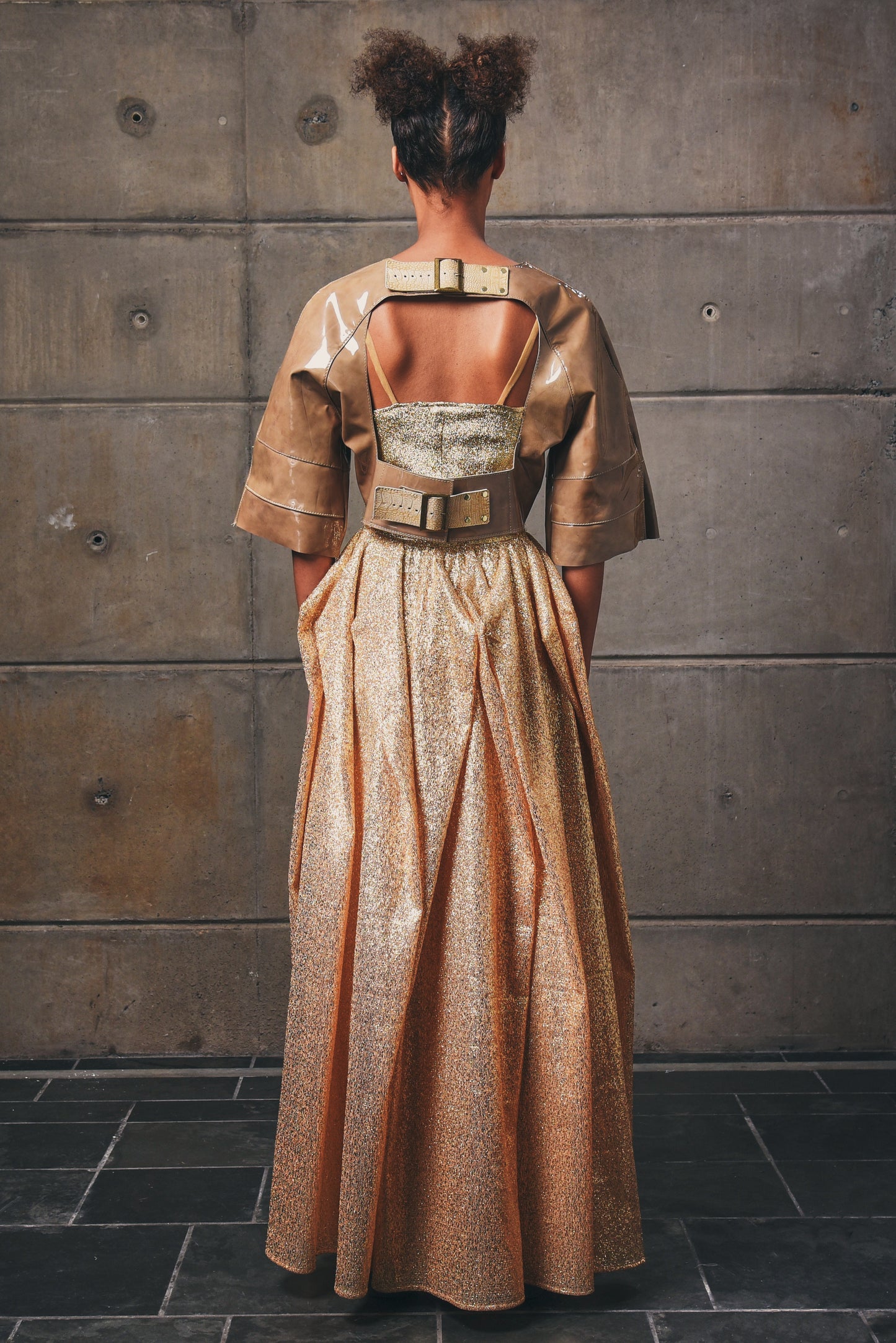 Gold Wire Darted Skirt