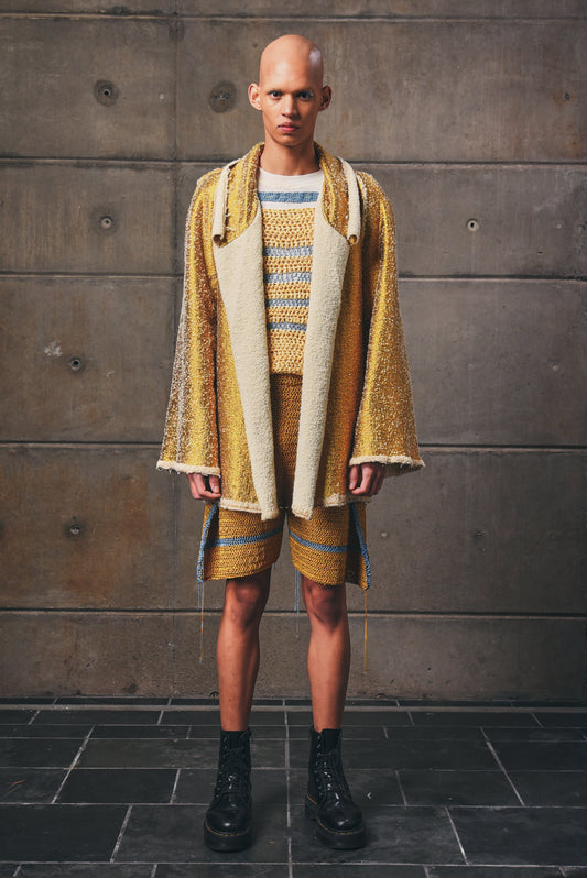 Gold Wired Solder Jacket in Pure Wool