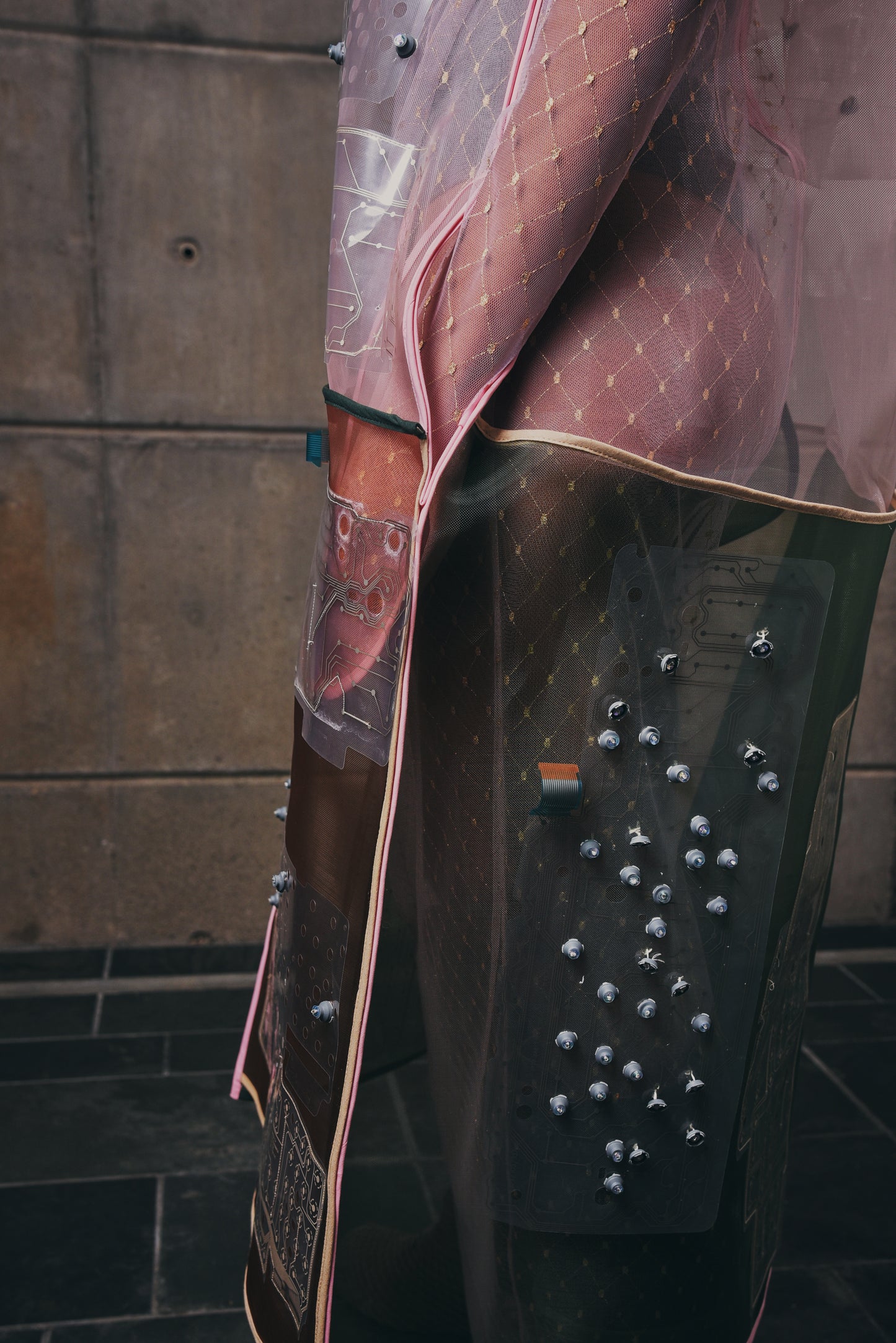 Keypad Nylon Sculpted Dress