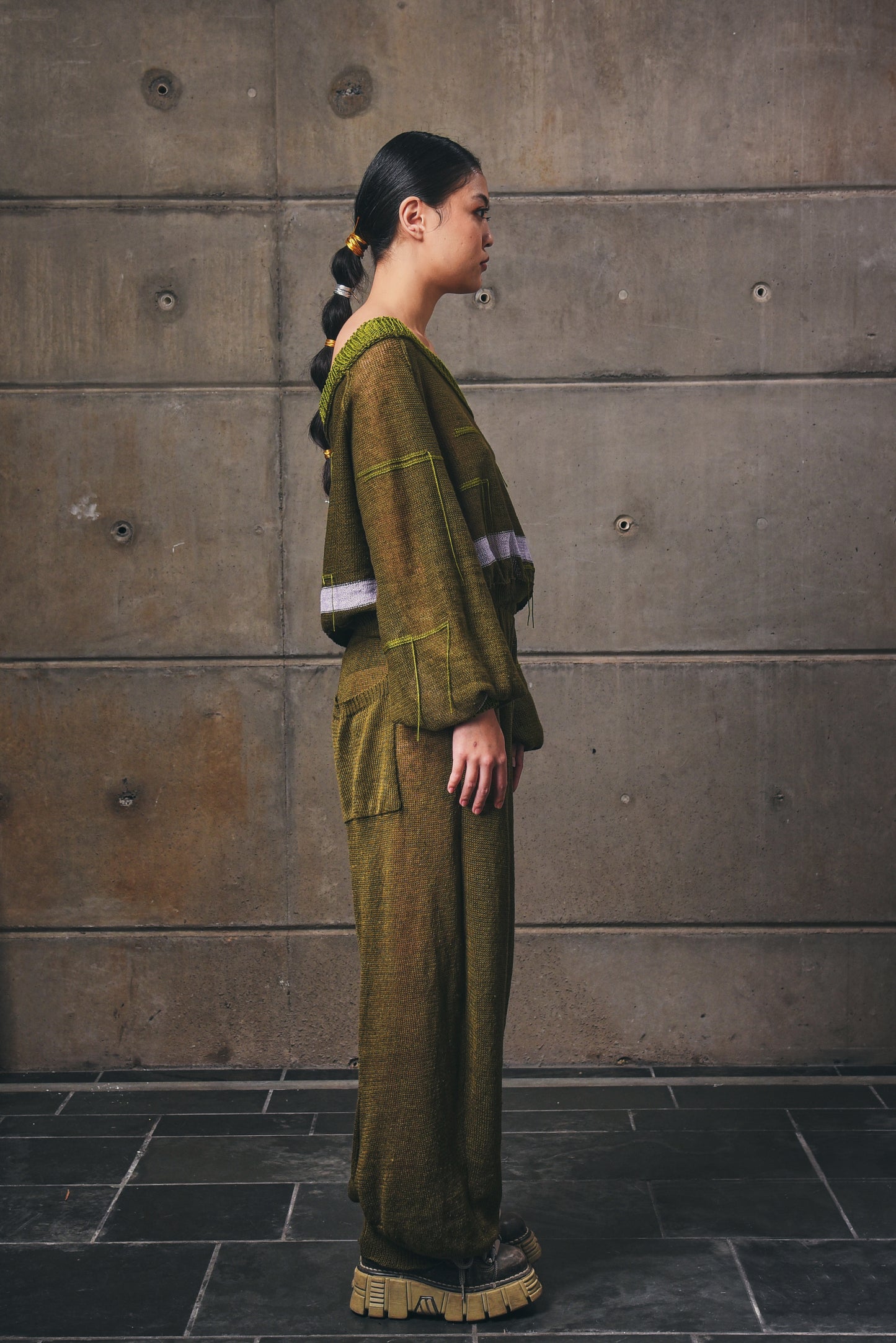 Motherboard, Cropped Raglan Knitwear Top