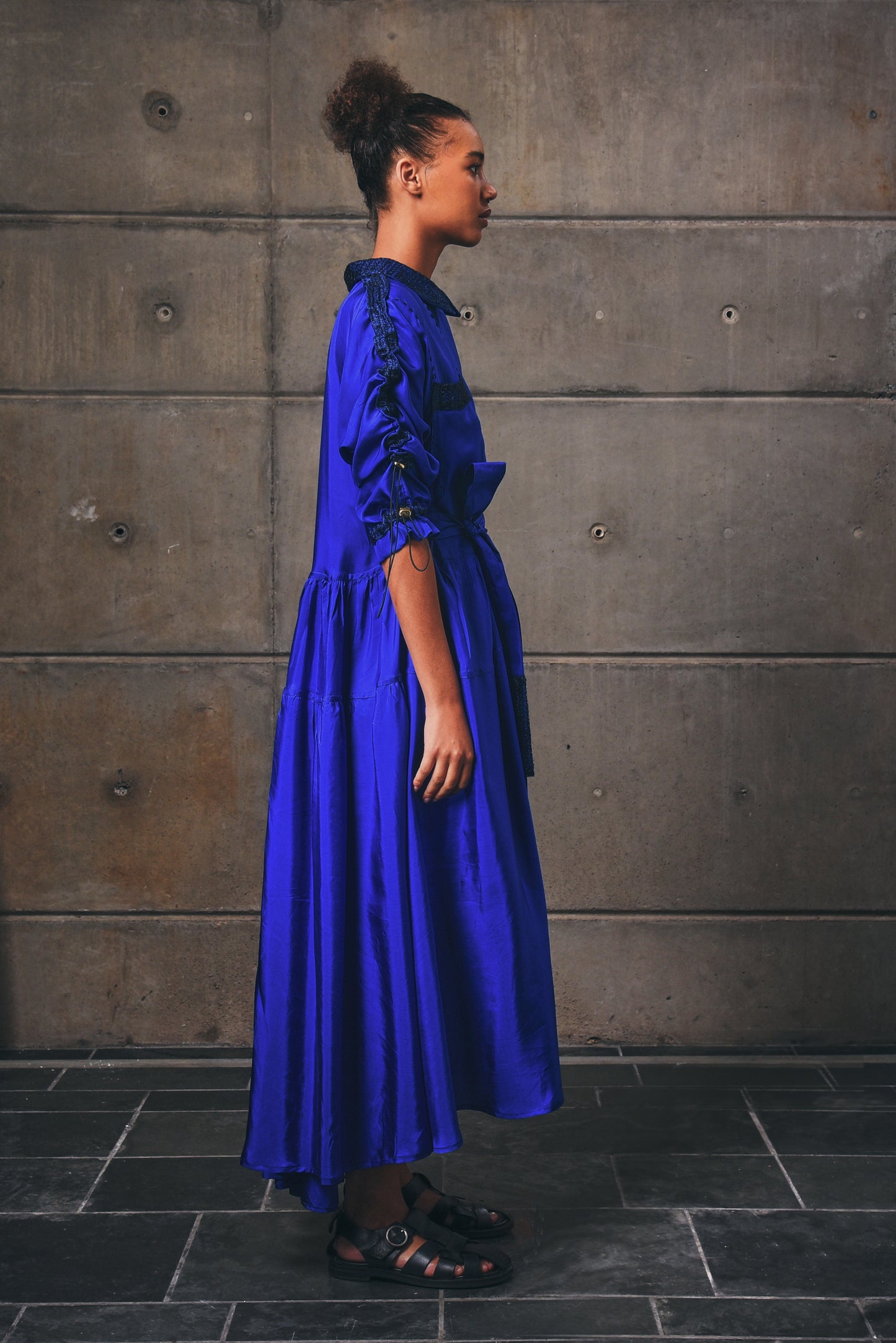 Cobalt Utility Dress in Silk