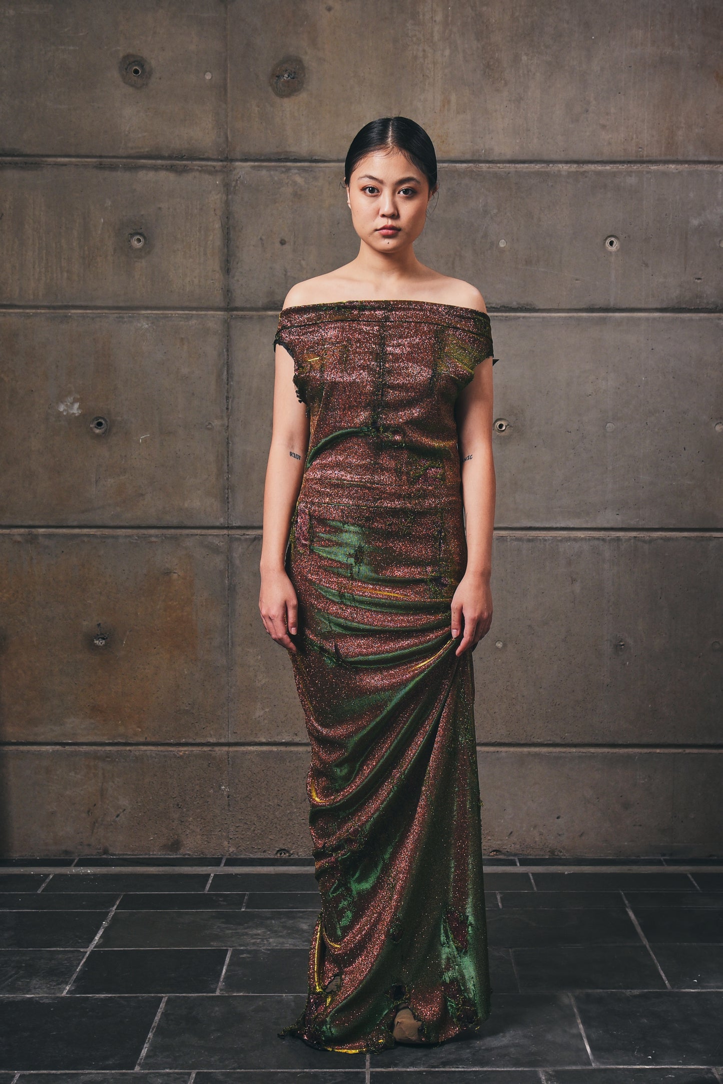 Liquid Oil Deconstructive Dress