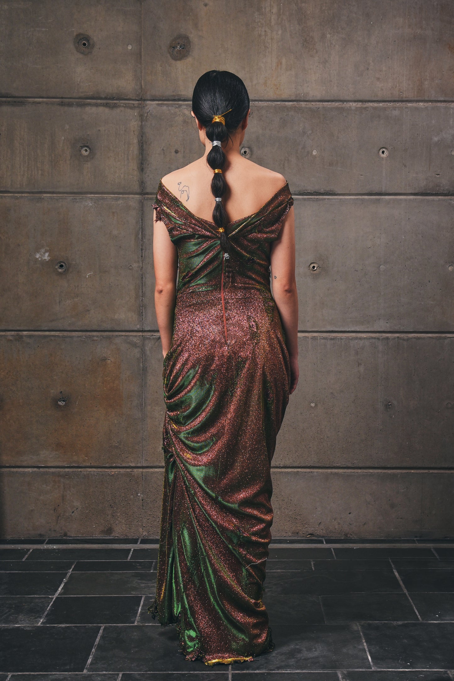 Liquid Oil Deconstructive Dress