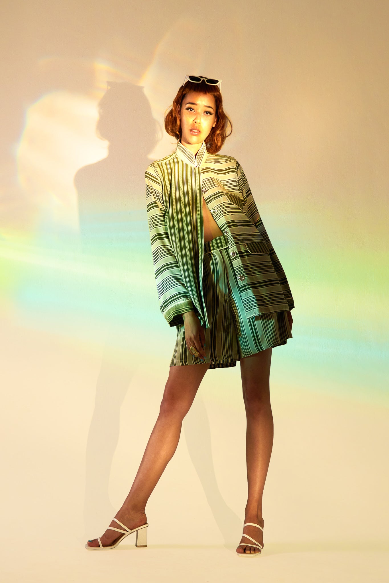 Light Beam In Green Shorts