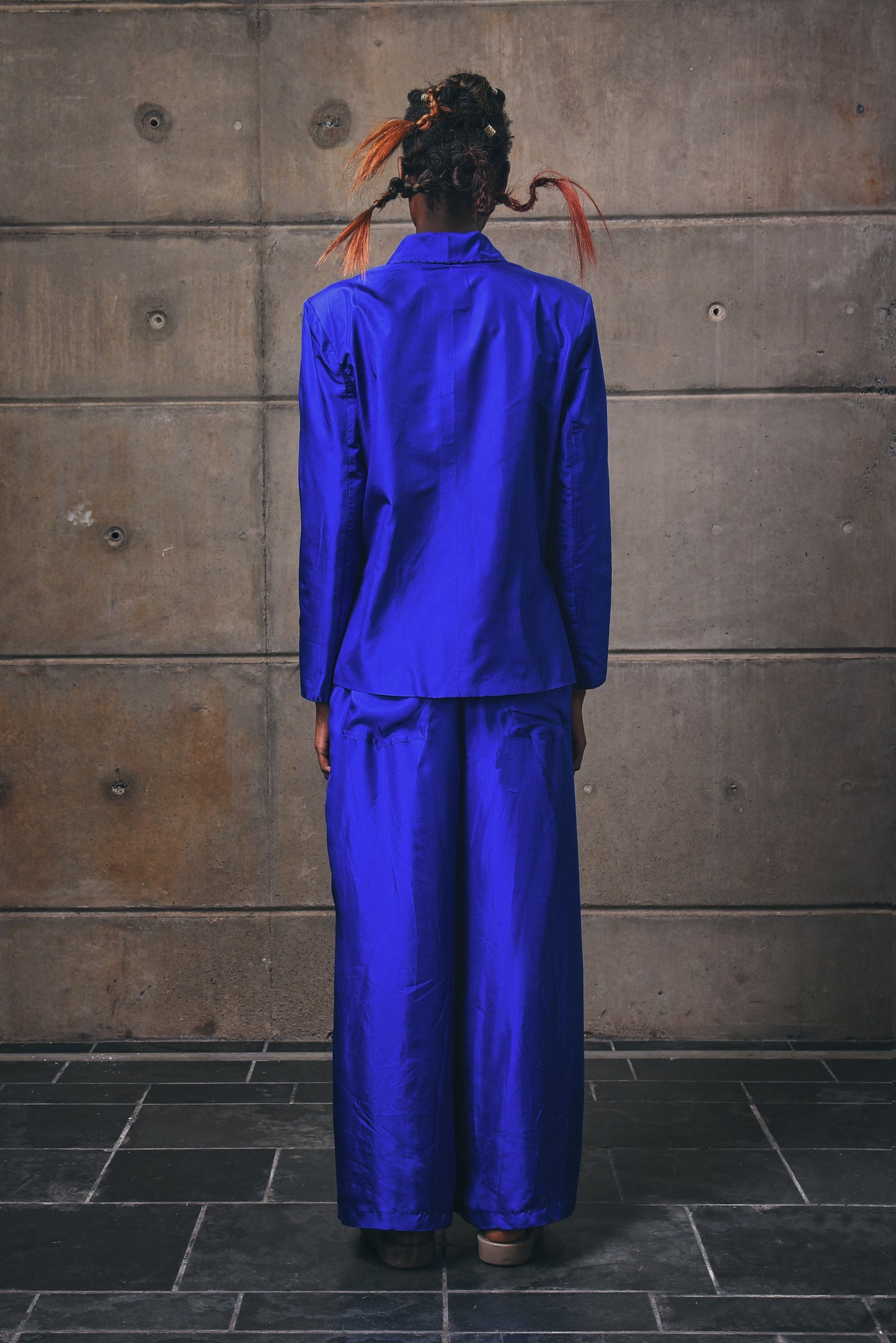 Cobalt Square Tailored Jacket in Silk