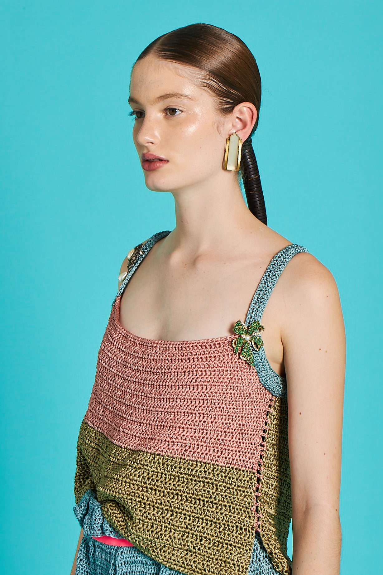 Crochet Color Block Top