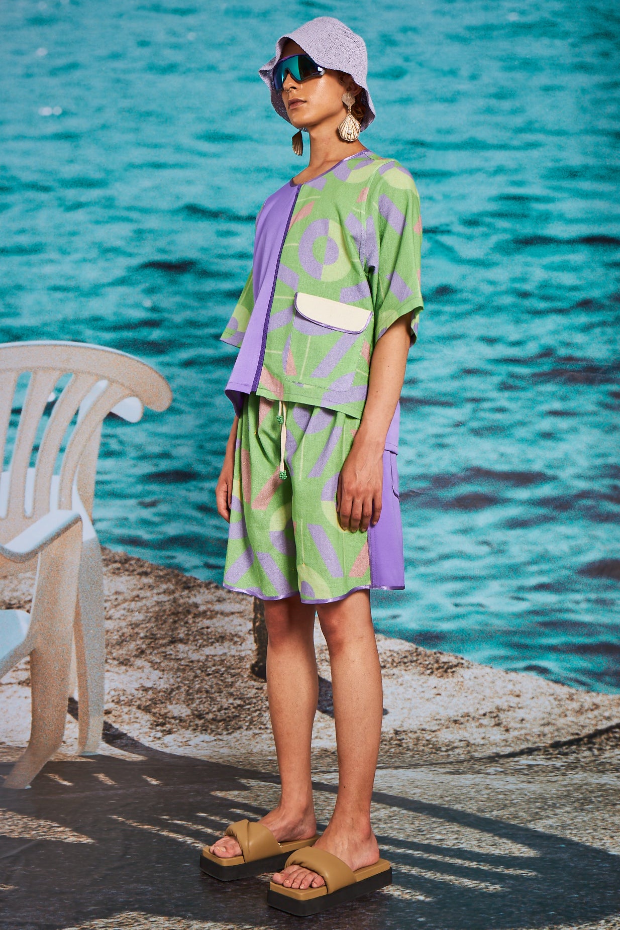 Vivi Monogram Purple Twinset Shorts
