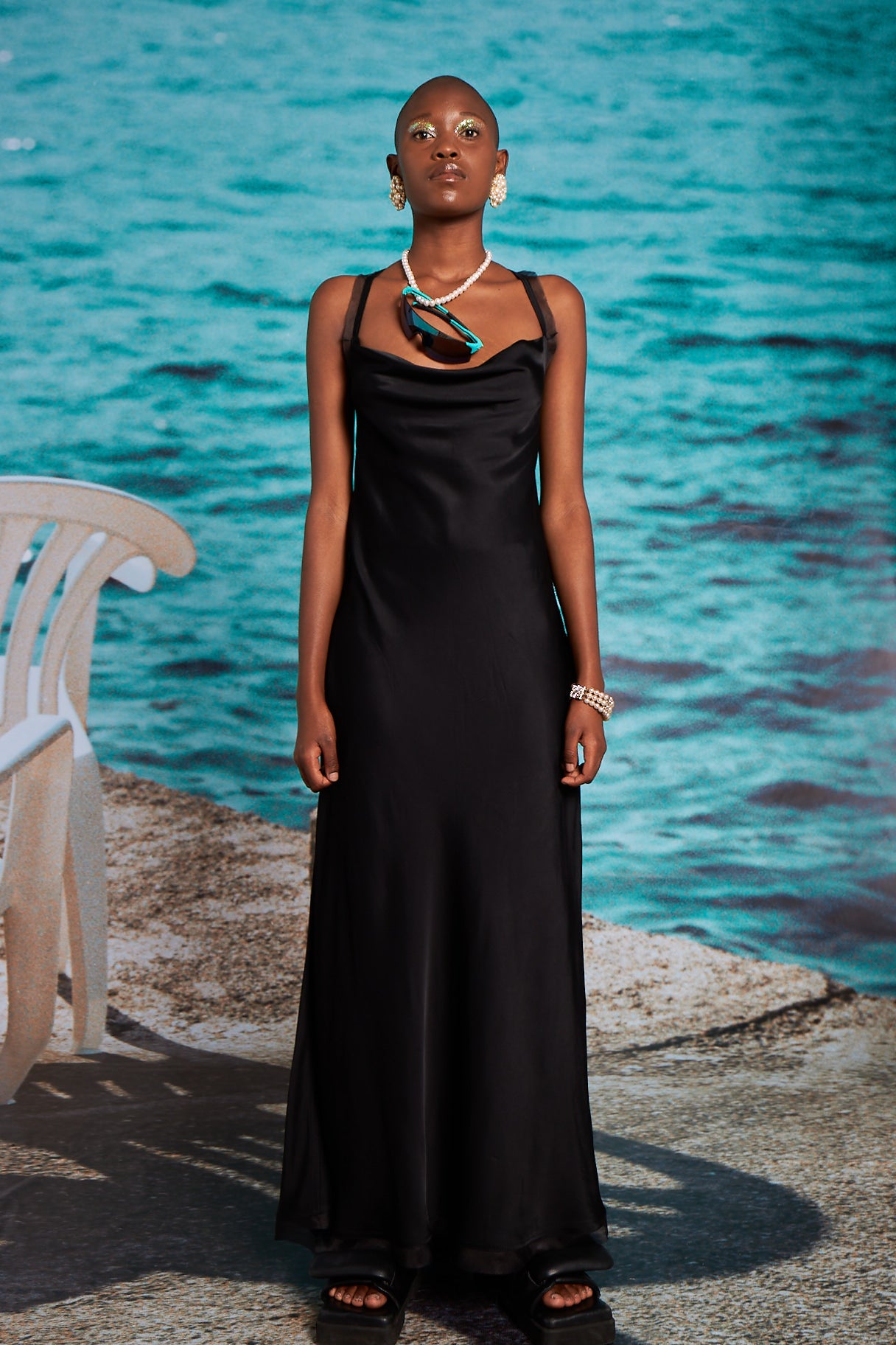 POOLSIDE BIAS RAYON DRESS