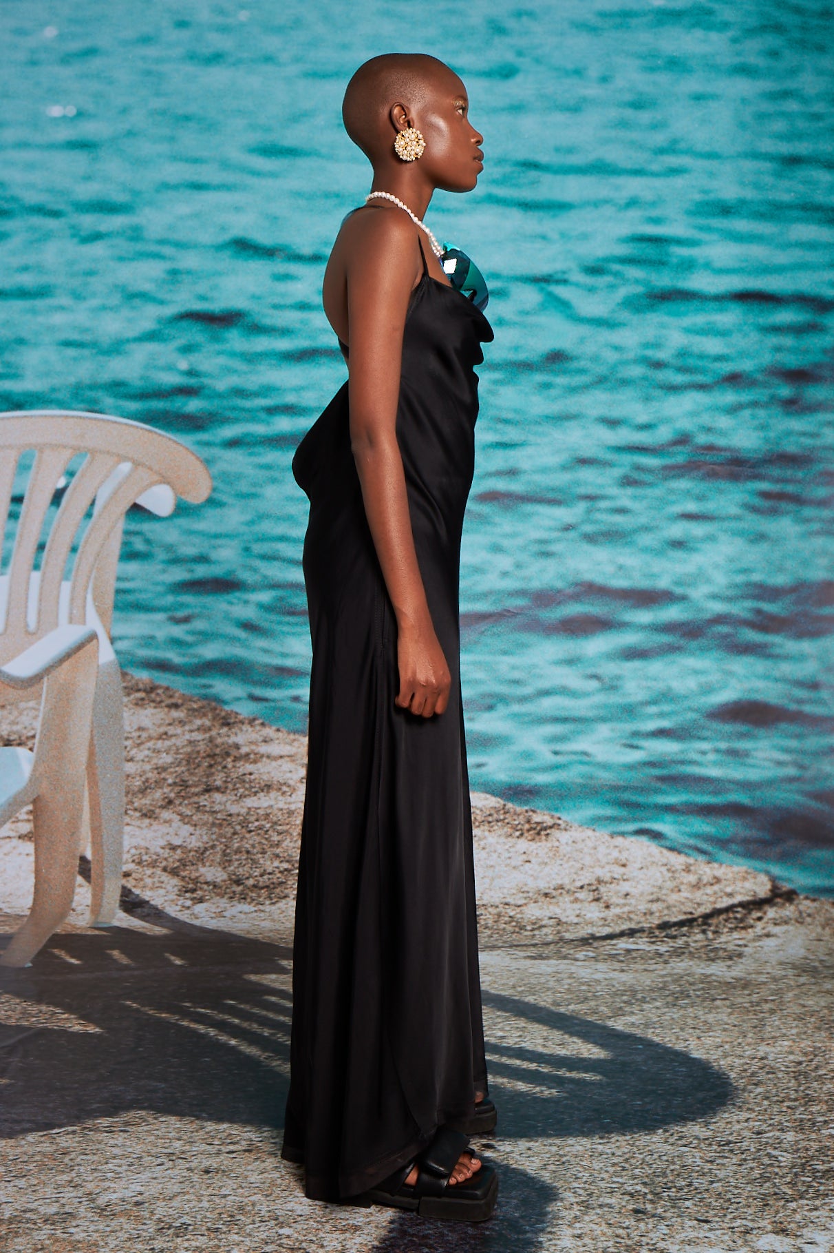 POOLSIDE BIAS RAYON DRESS
