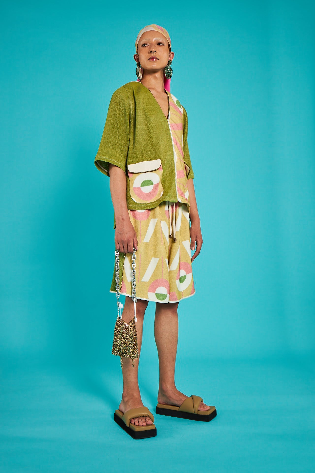 VIVI Monogram Green Twinset Shirt