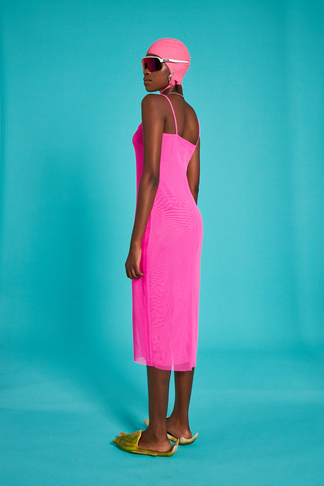 POOLSIDE NYLON SLIP DRESS