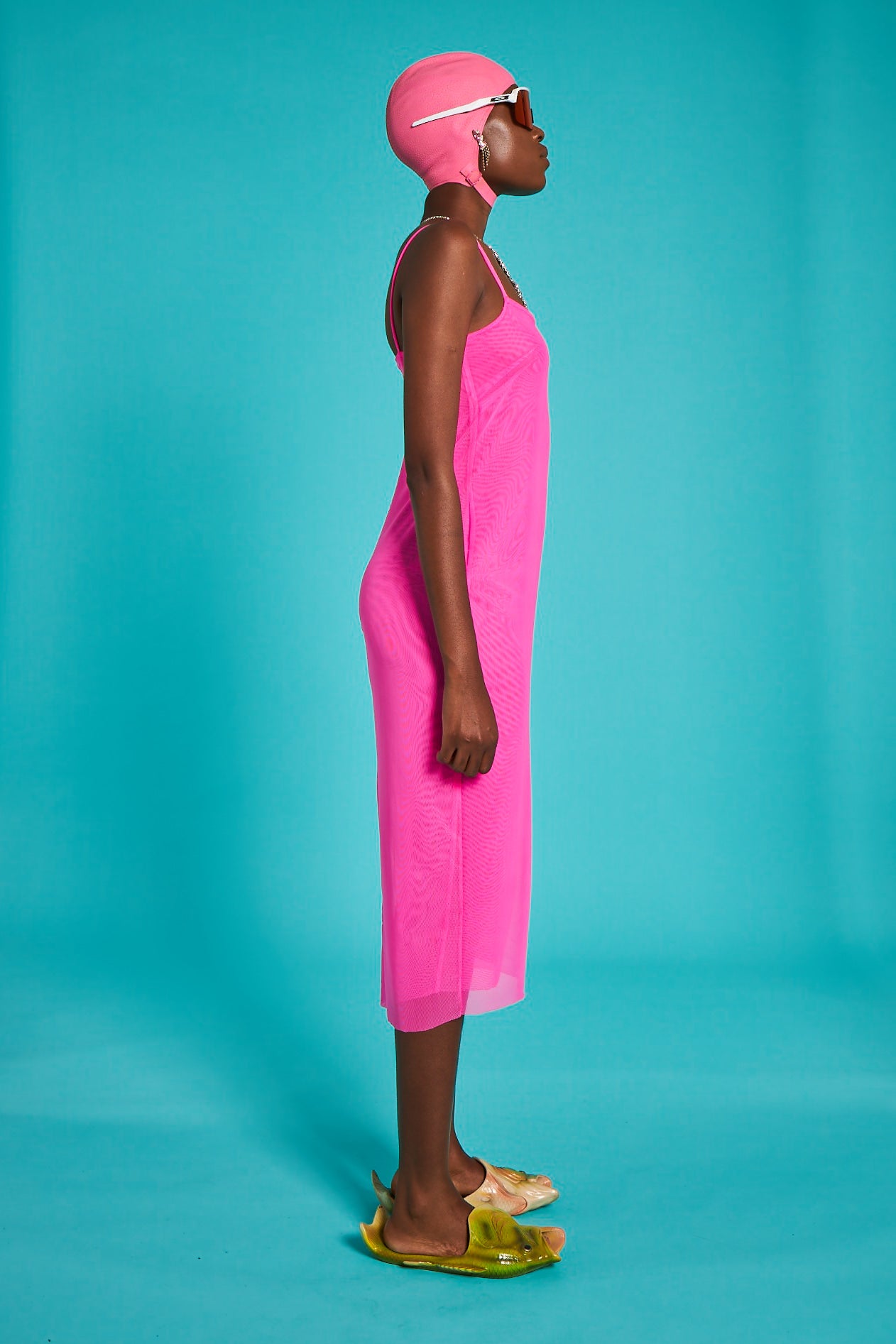 POOLSIDE NYLON SLIP DRESS