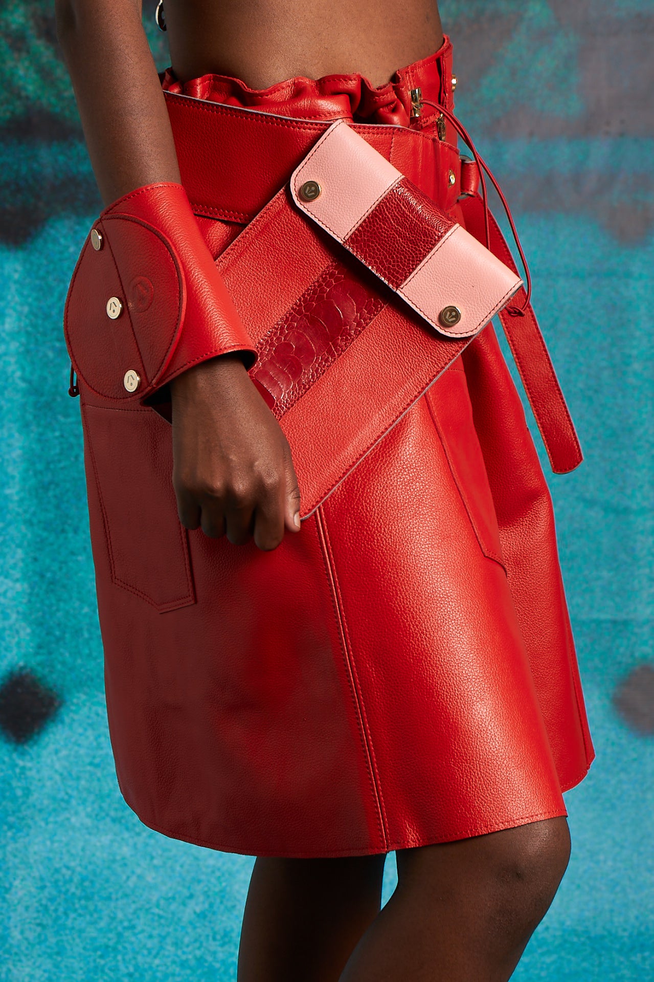 TAILORED LEATHER A-LINE SKIRT