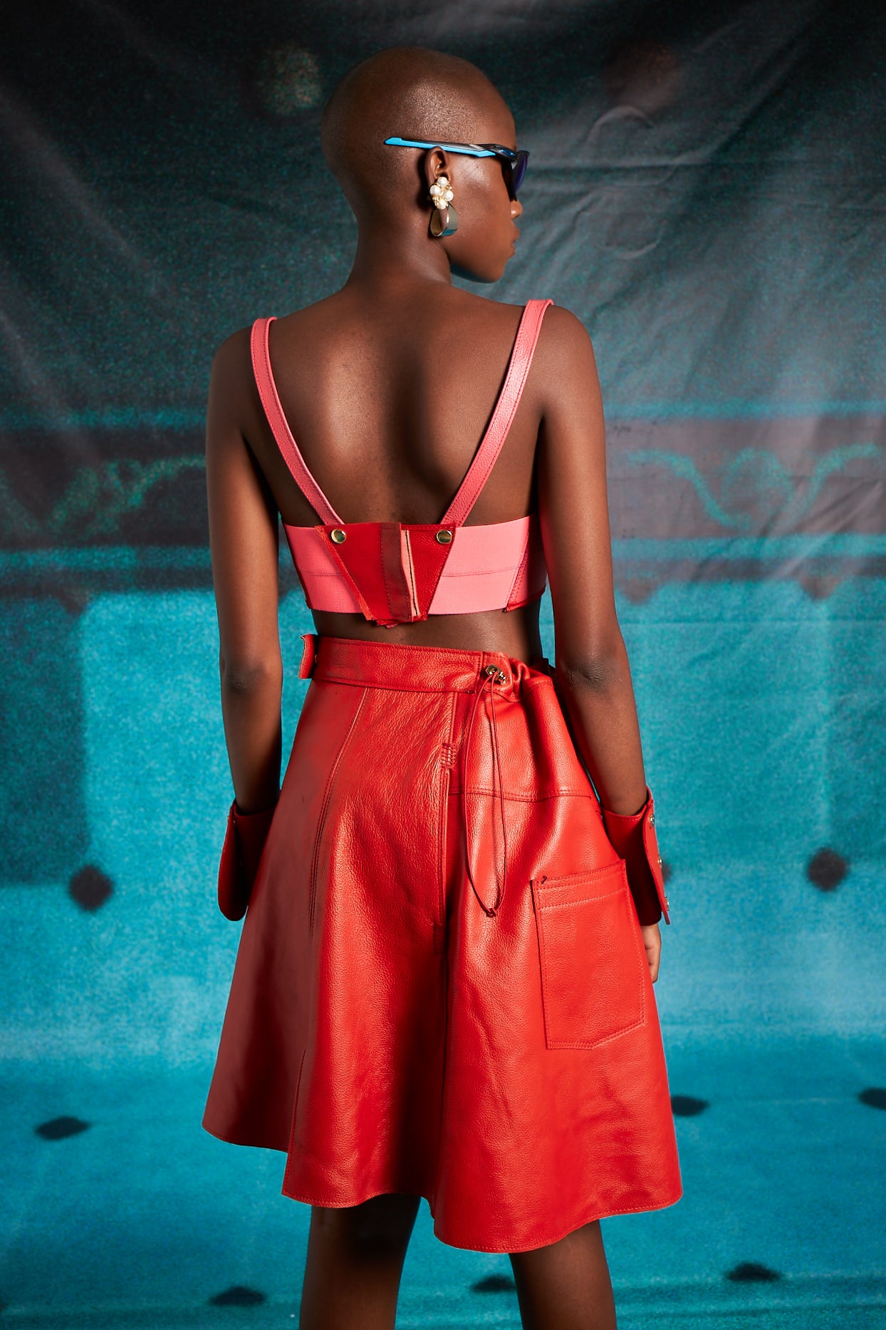 TAILORED LEATHER A-LINE SKIRT