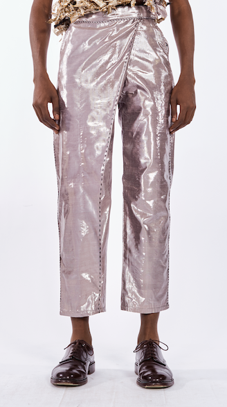 Silk Lamé , Hand embroidered Wrap Pants