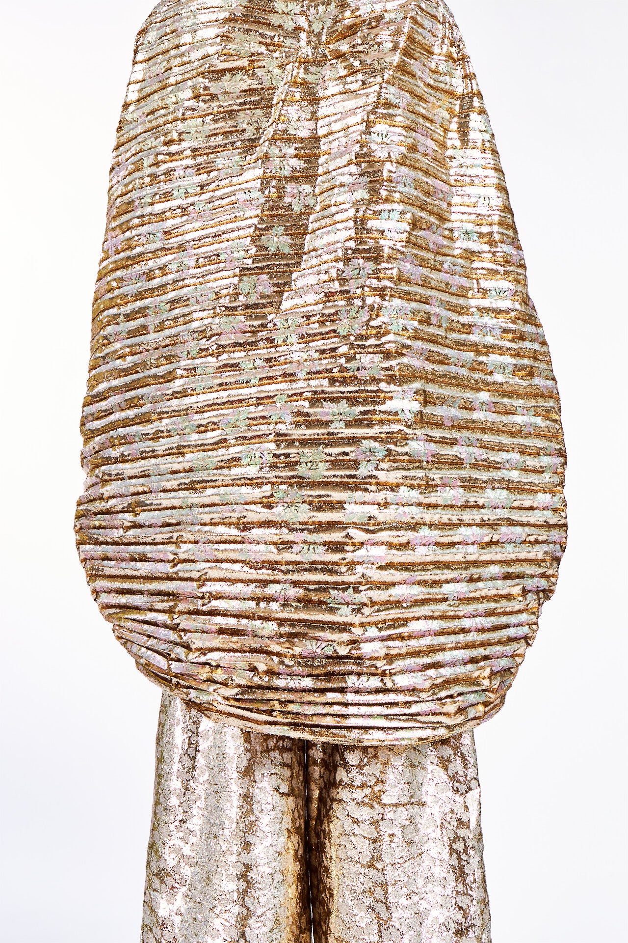 Pleated 'The Eye of Nebula' Lamé Top