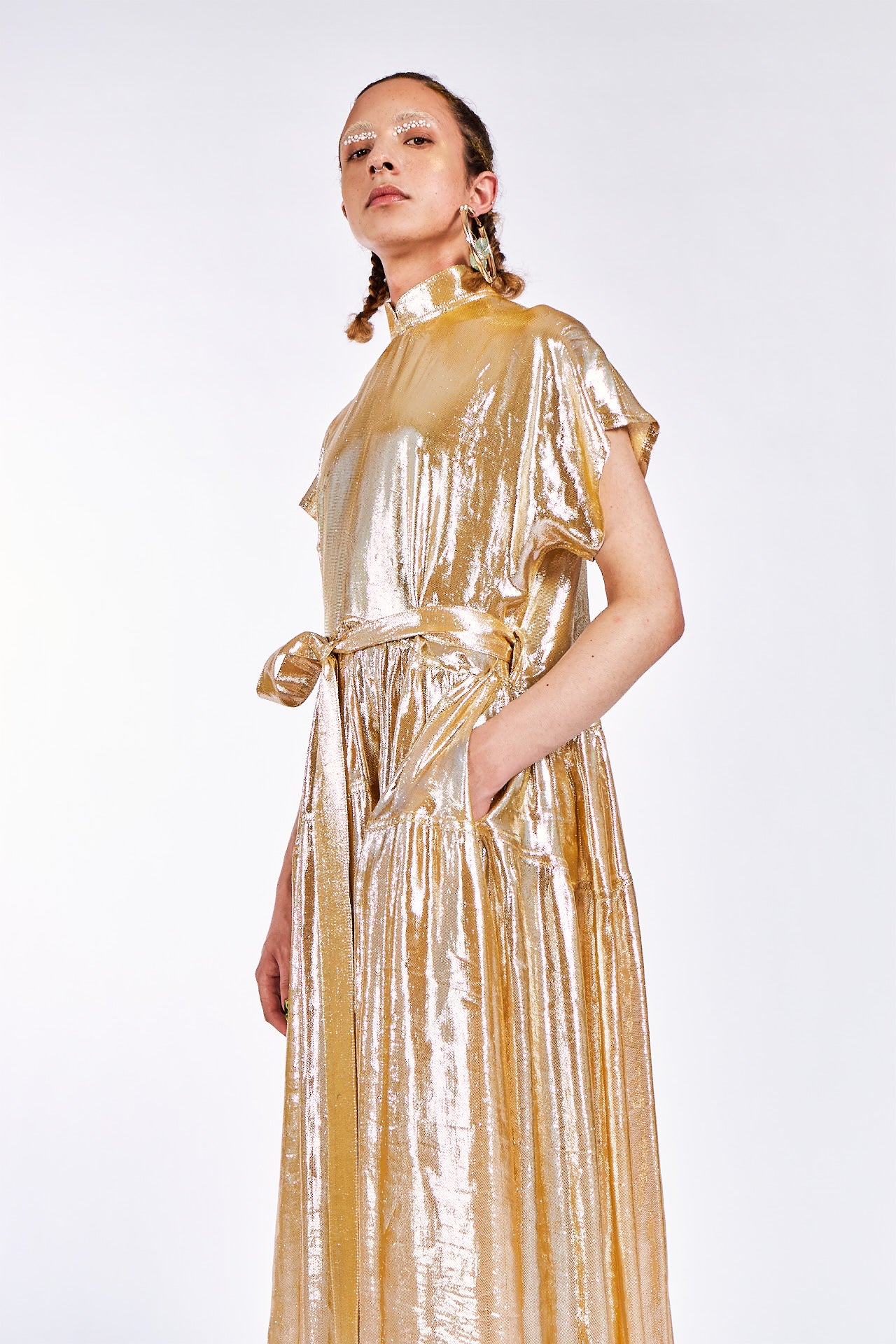 Radiant Gold Silk Maxi Dress