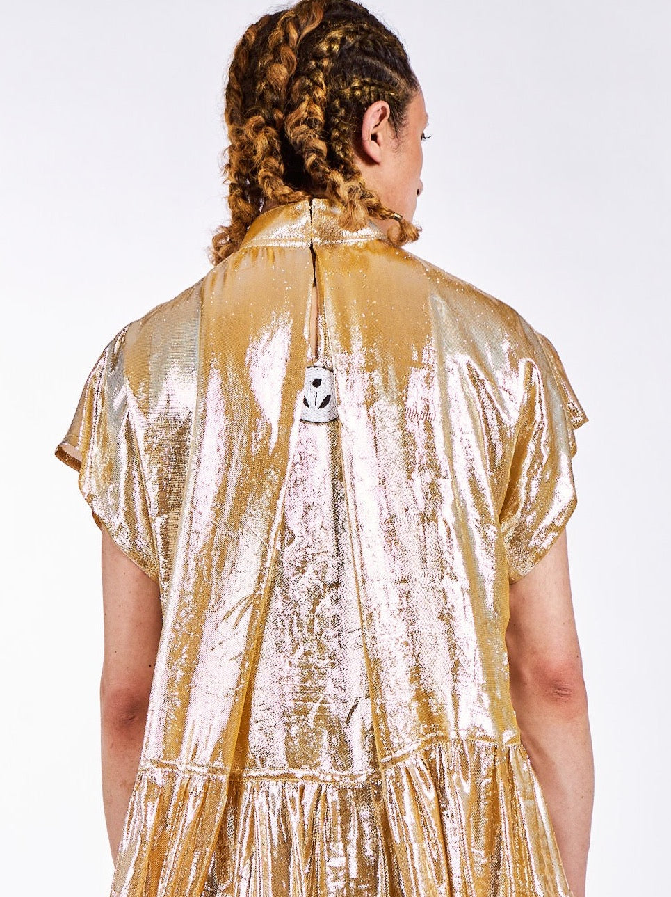 Radiant Gold Silk Maxi Dress