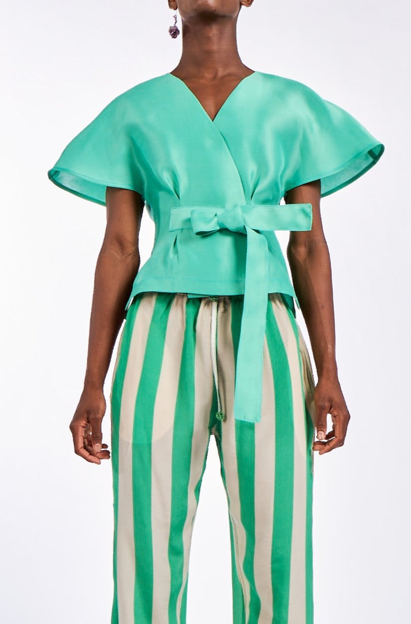 Jade Green Silk Top