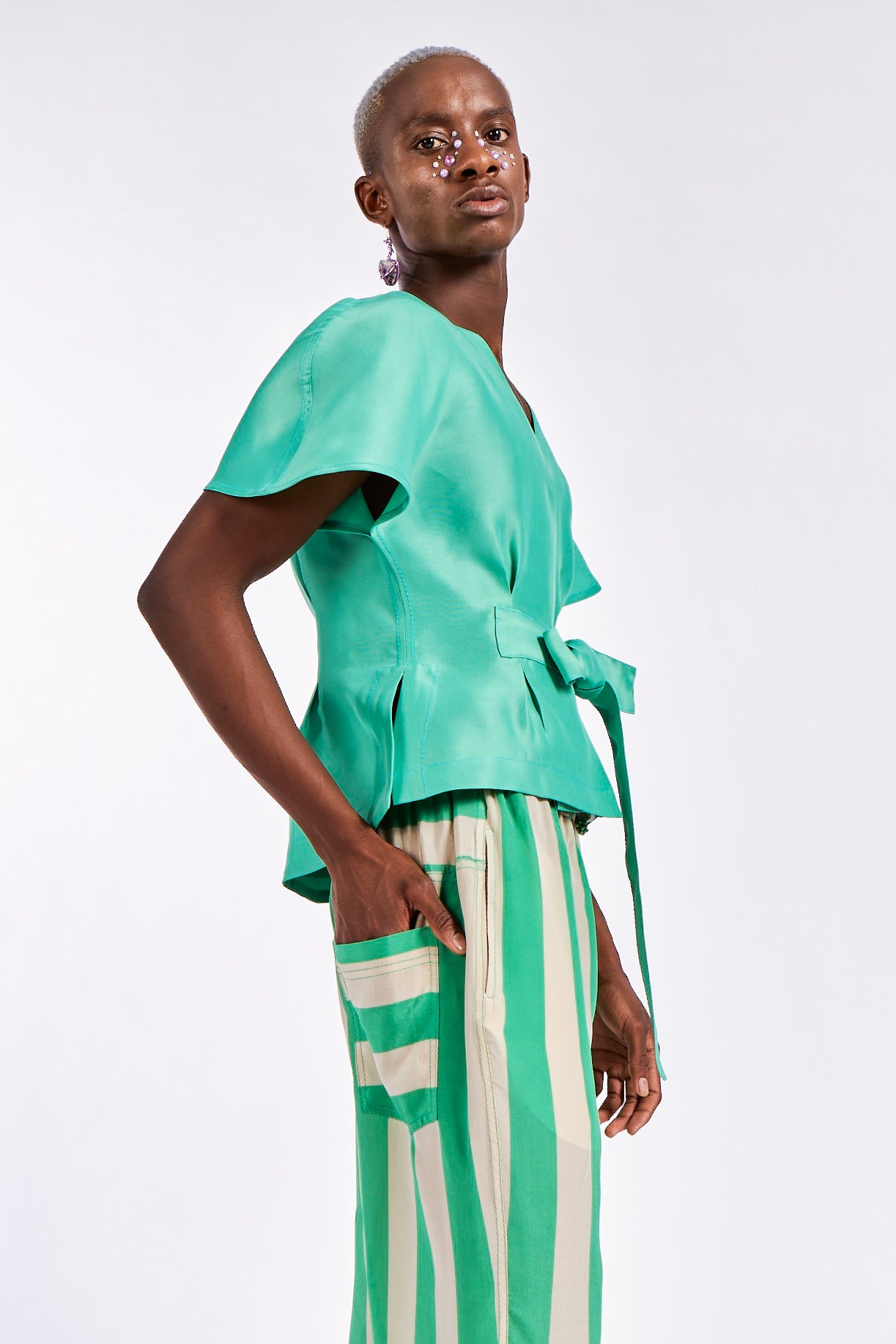 Jade Green Silk Top
