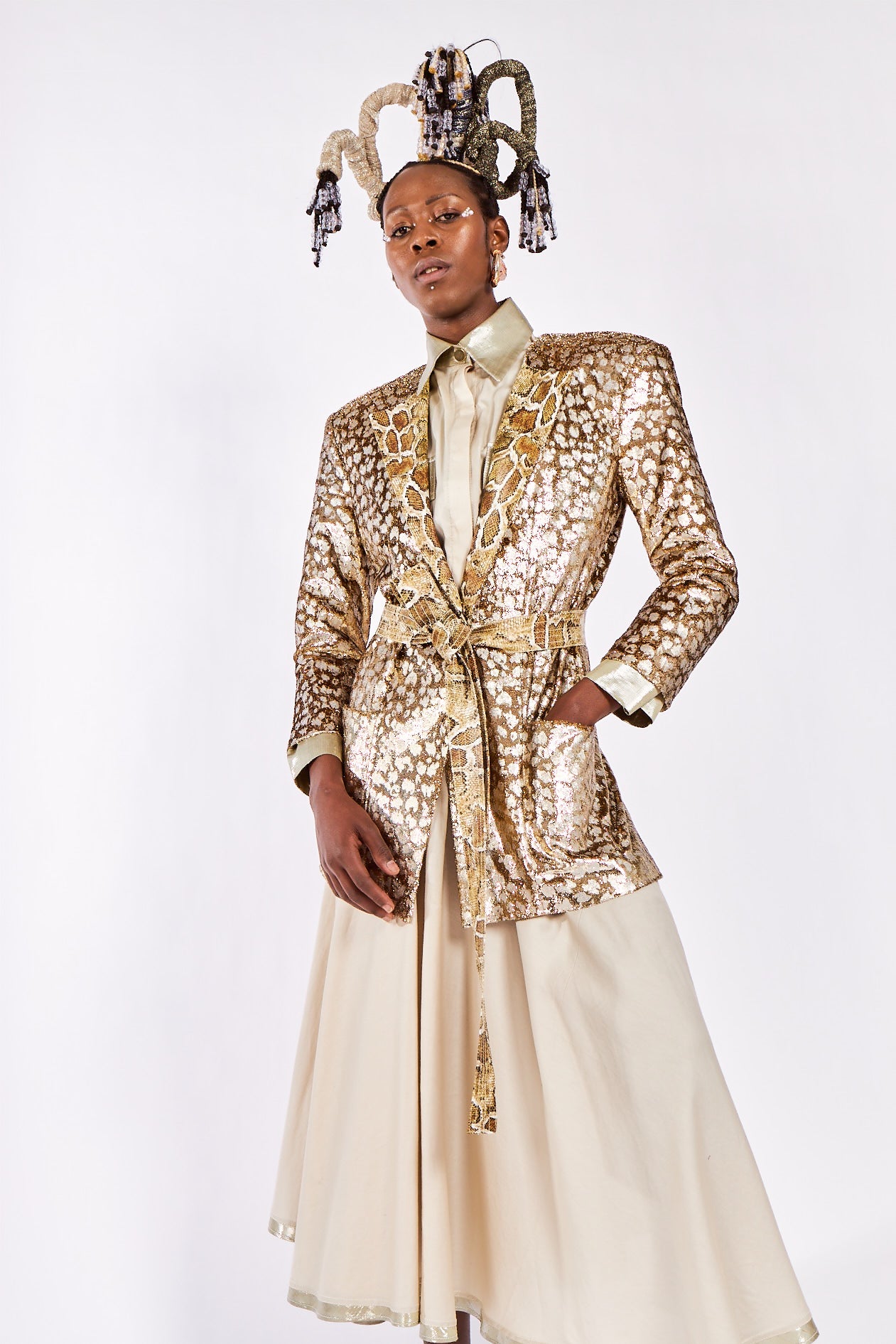 'Scintillating Gold' Vintage Lamé Tailored Jacket