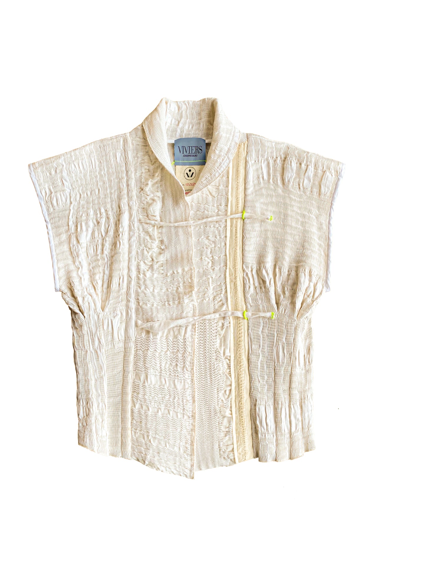 Shrunken Plissé Kimono Wrap Top