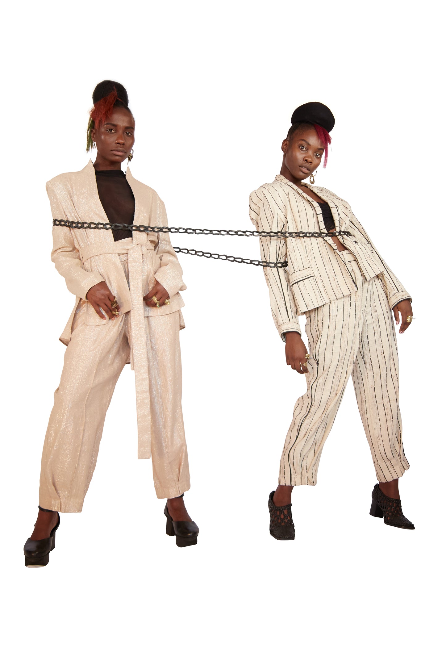 HAND-LOOMED SILK TAILORED PANTS