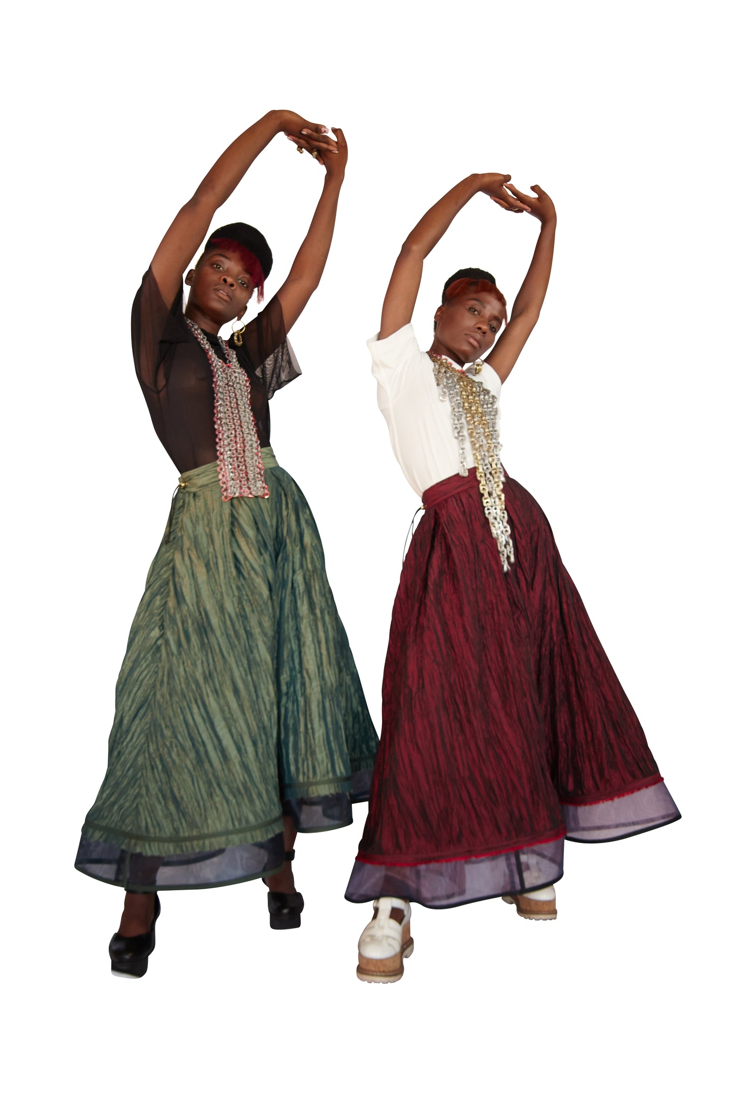 Flared Vintage Taffeta Skirt