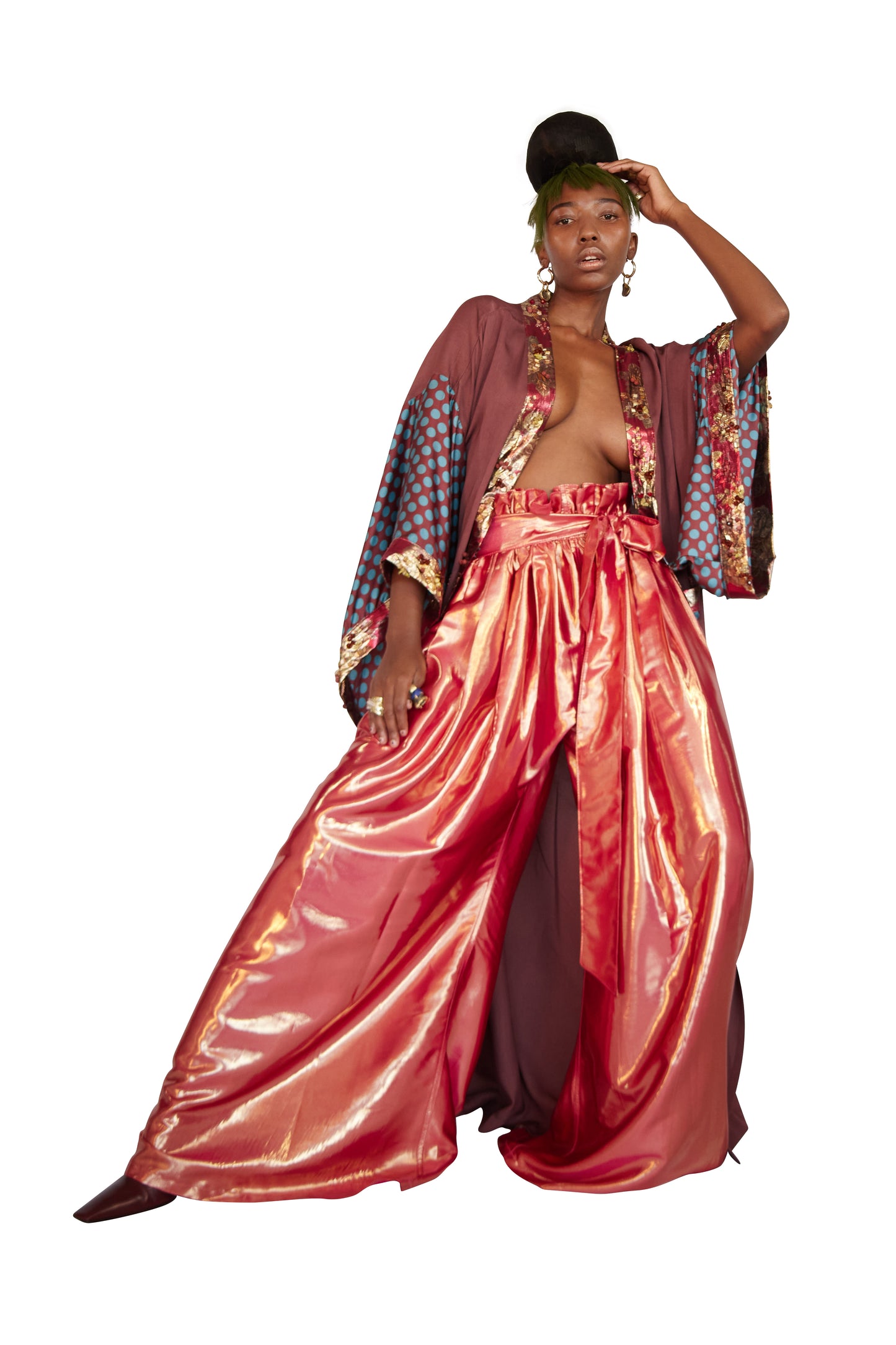 'Wear-A-Thing' Dressy Japanese Gown With Fully Hand Embellished Collar