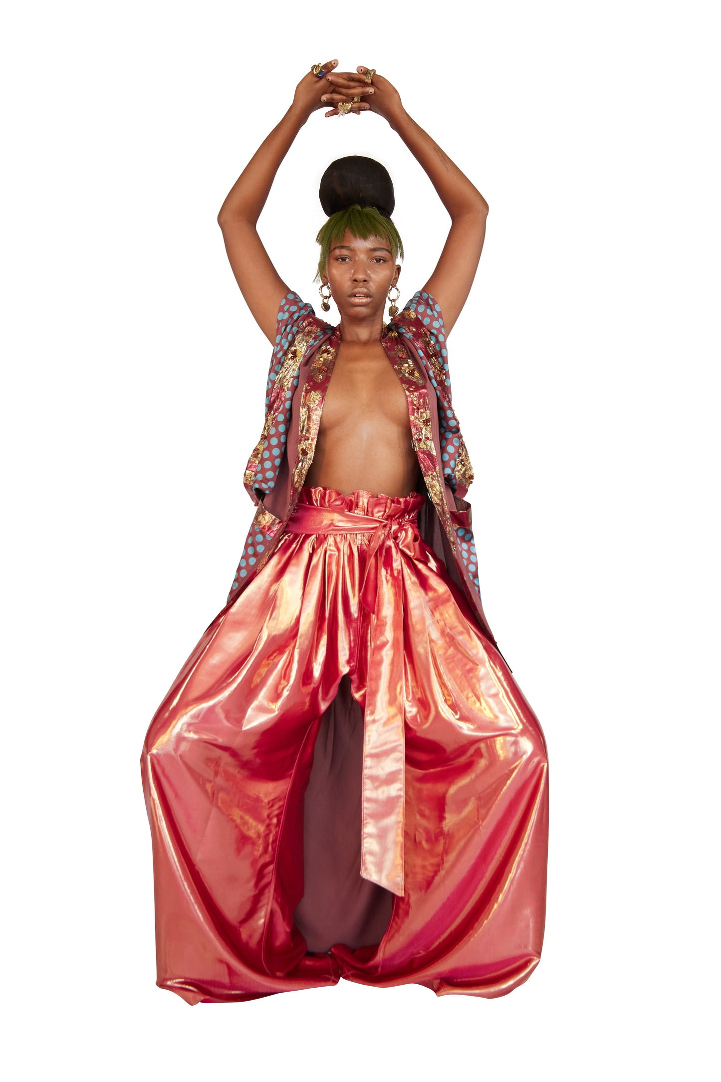 'Wear-A-Thing' Dressy Japanese Gown With Fully Hand Embellished Collar