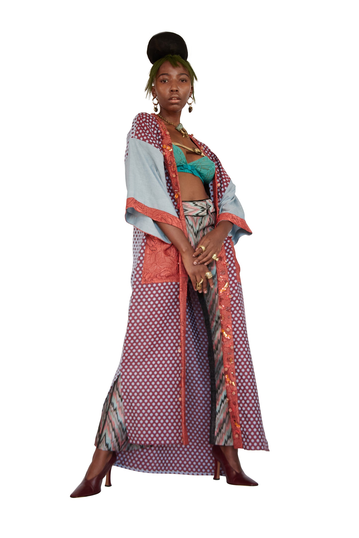 JAPANESE GOWN WITH FULLY HAND-BEADED LAPEL