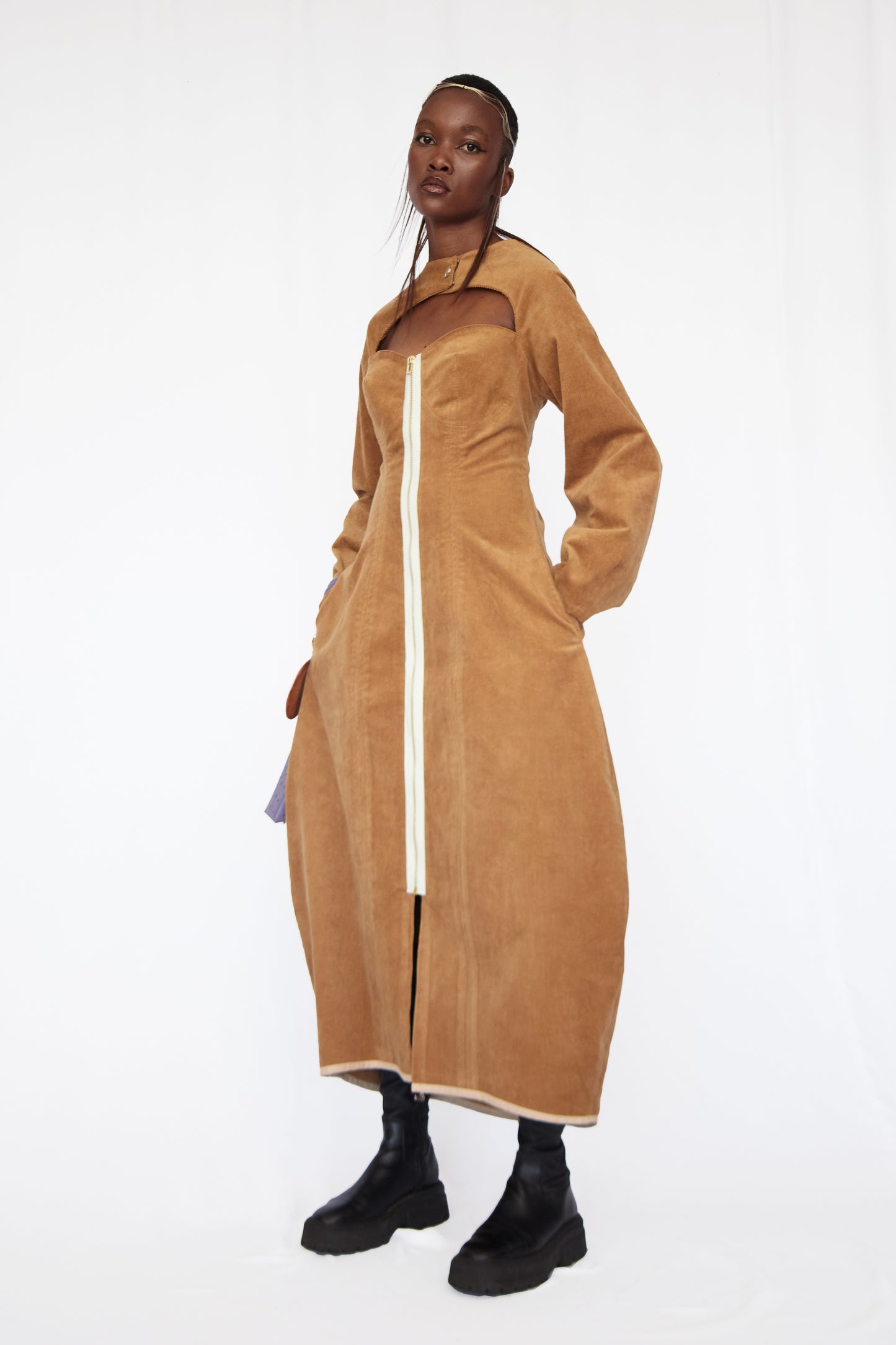 Cotton Corduroy Cocoon Dress