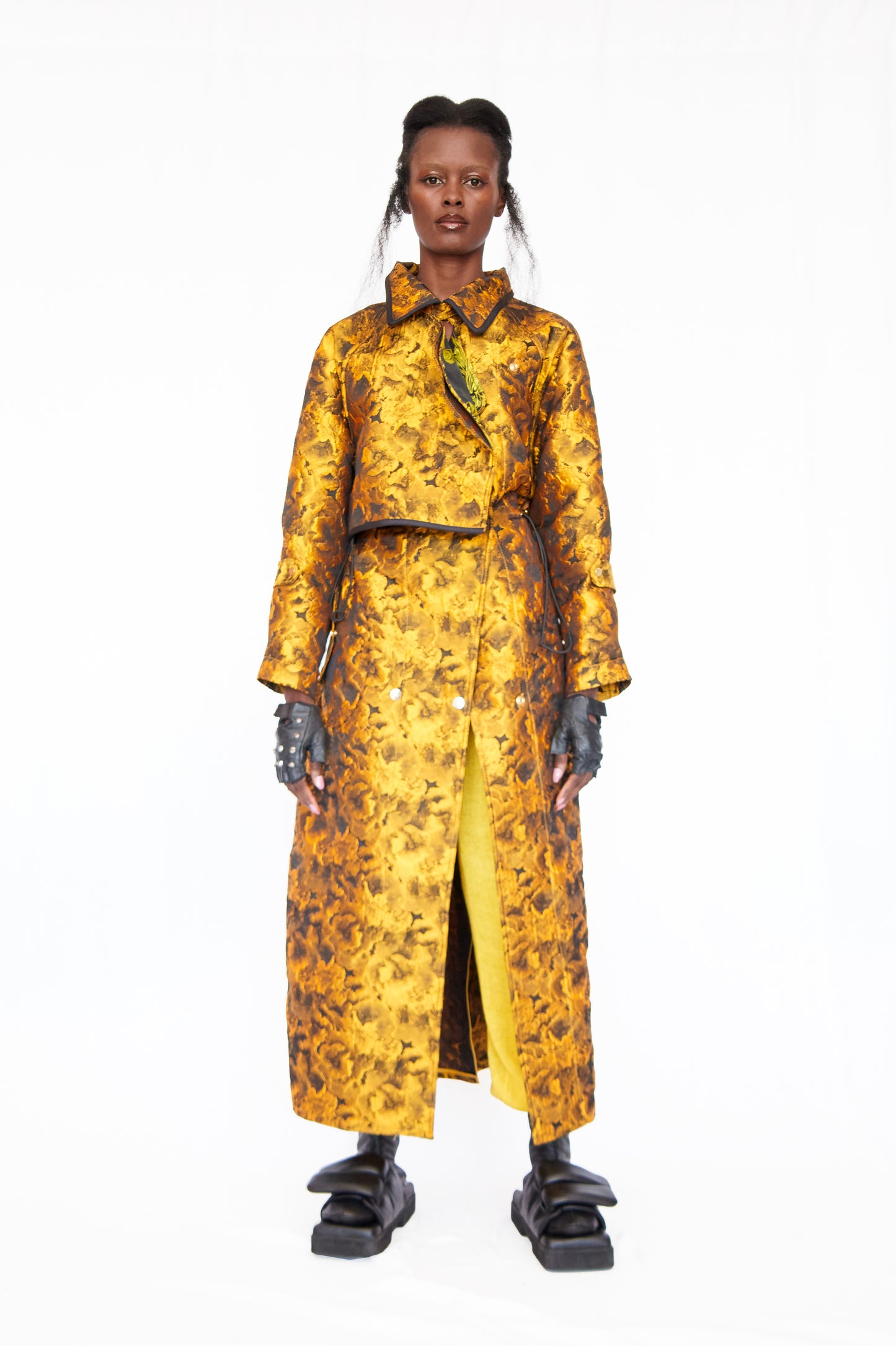 Brocade Golden Floral Coat