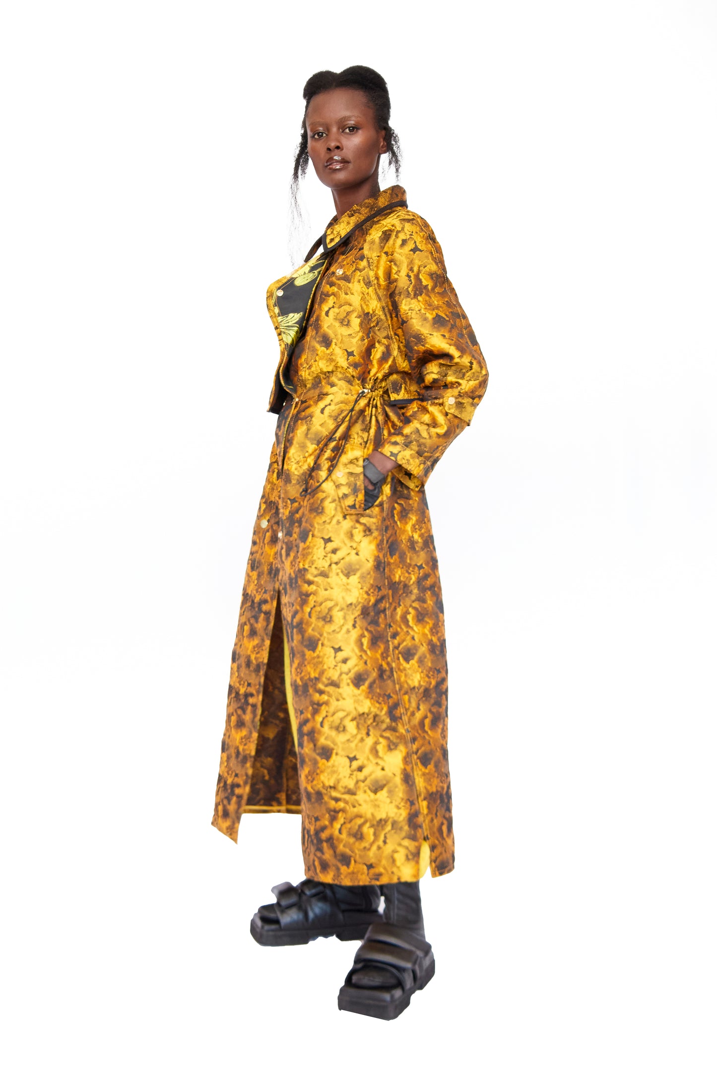 Brocade Golden Floral Coat