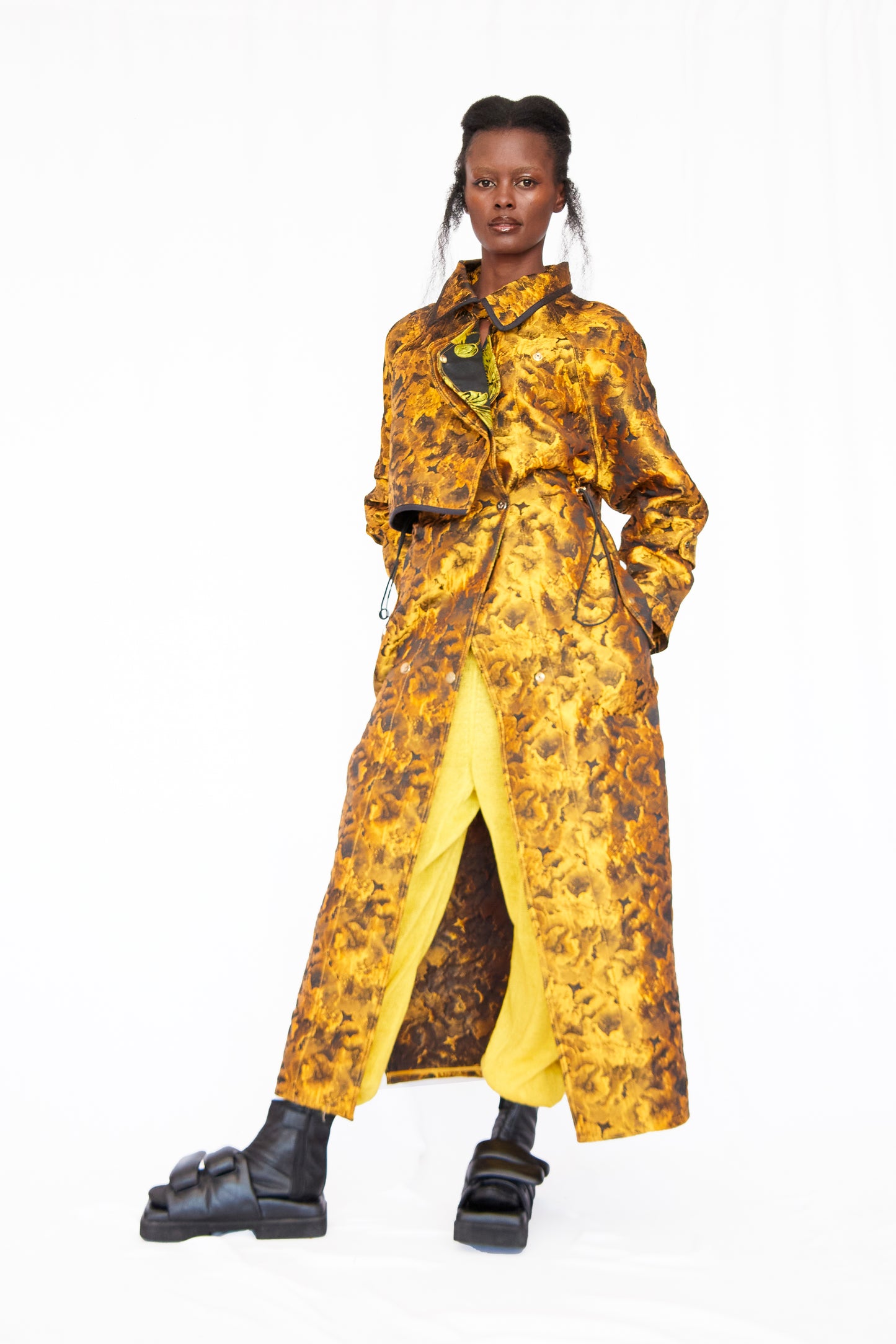Brocade Golden Floral Coat