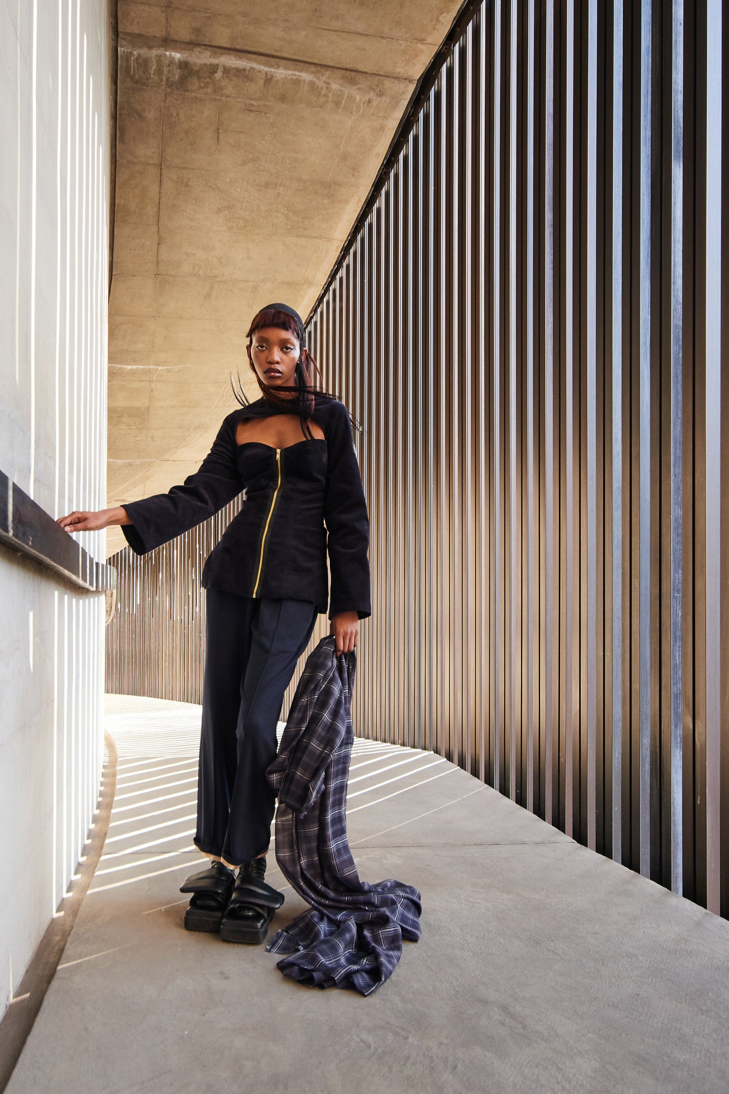 Corduroy Cocoon Jacket With Signature Viviers Harness