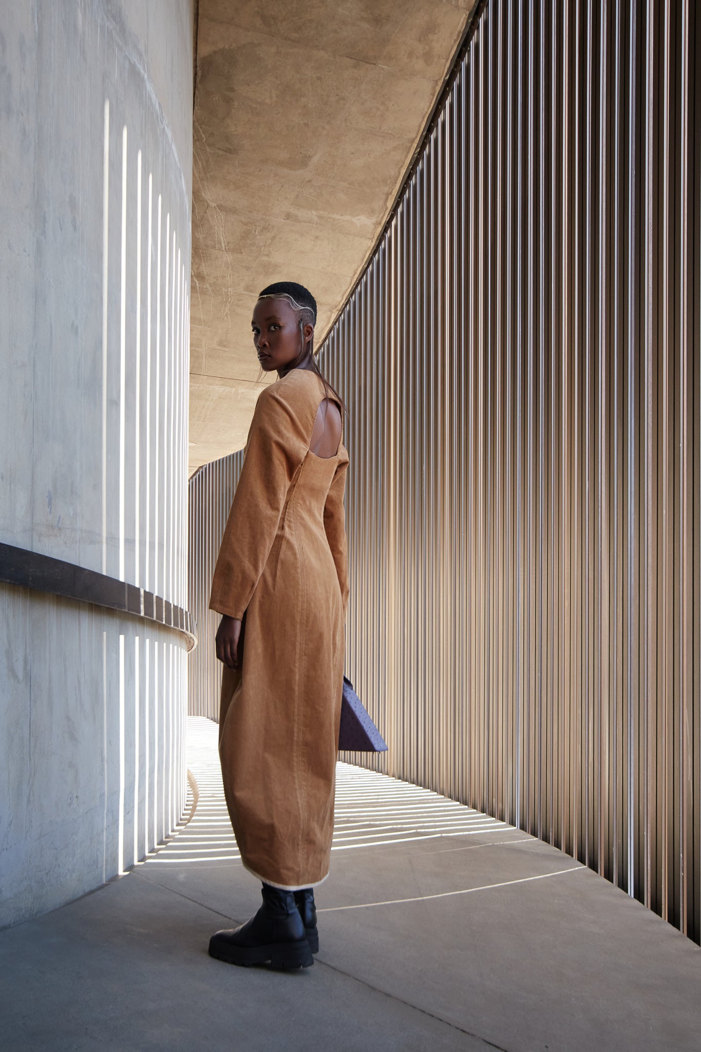 Cotton Corduroy Cocoon Dress