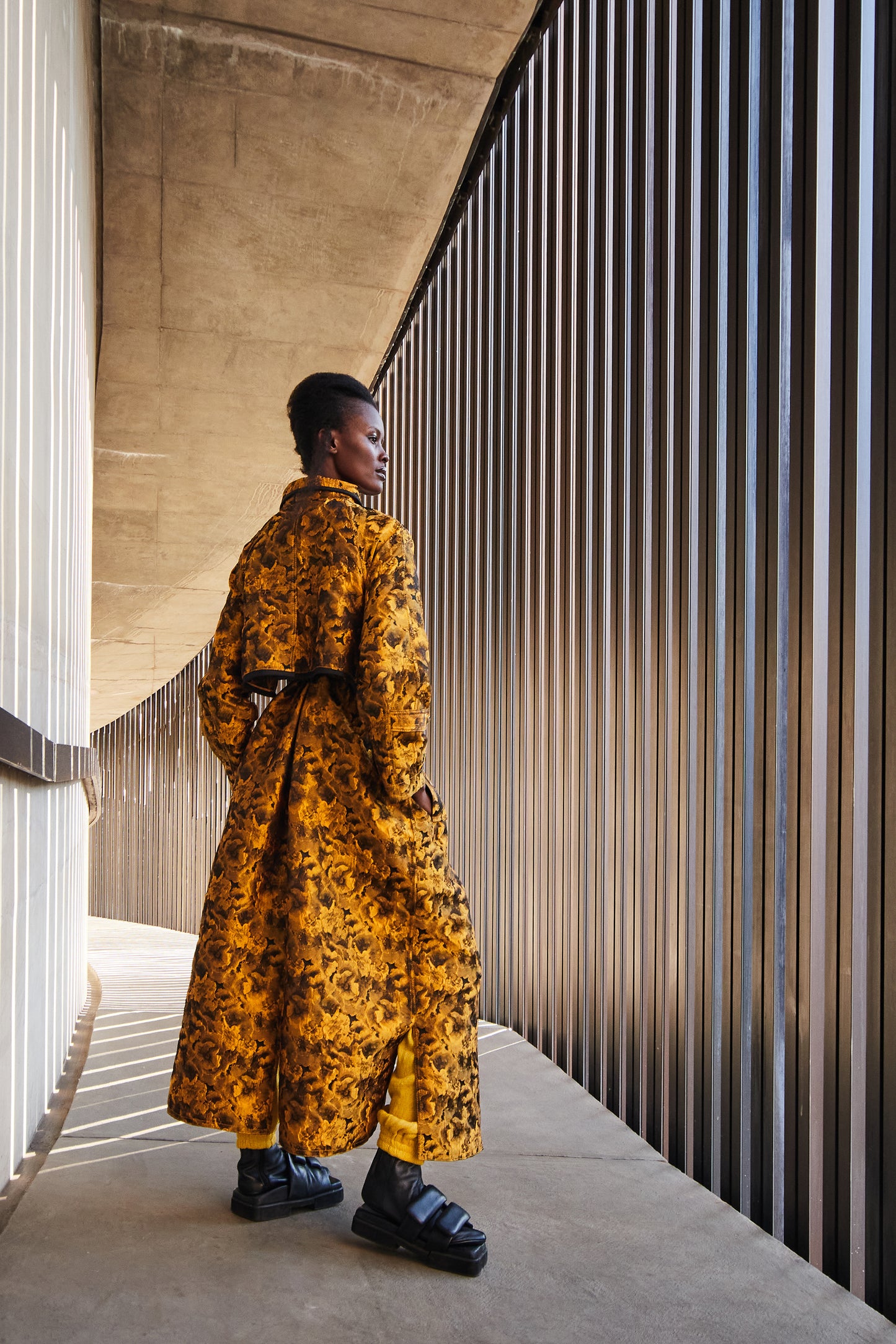 Brocade Golden Floral Coat