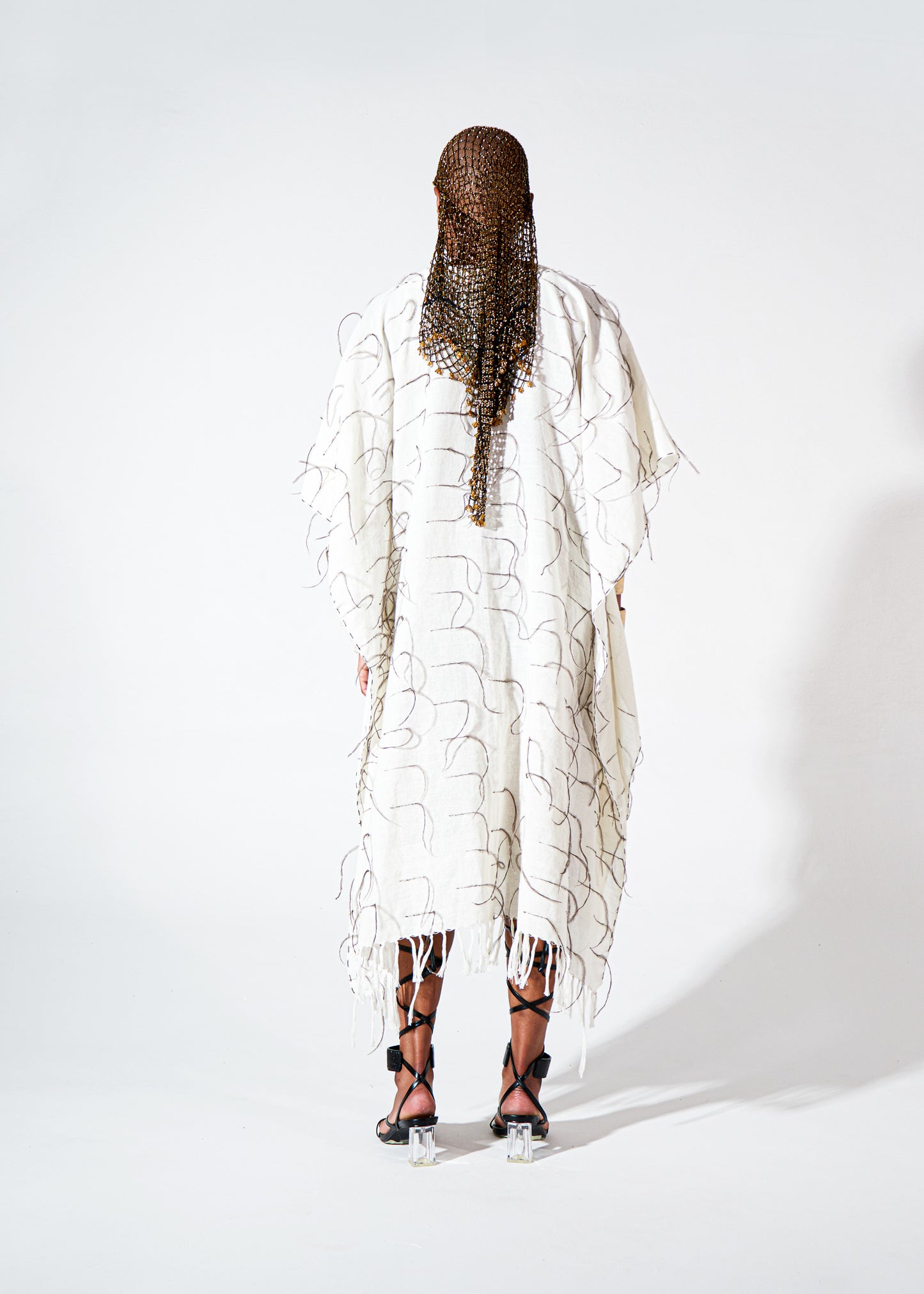 Flue Feathered Handwoven Kaftan