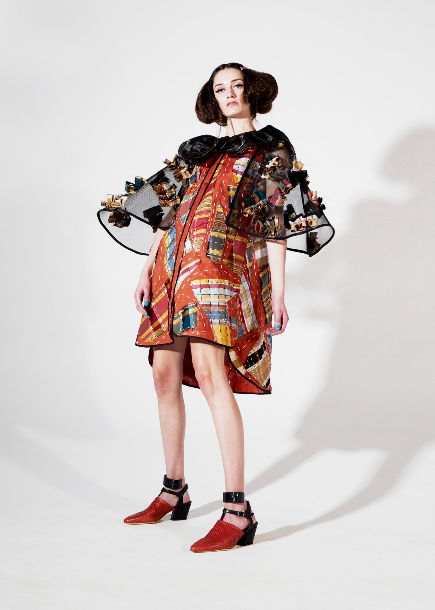 UP-CYCLED, PATCHWORK KOOKY DRESS WITH HAND EMBROIDERY