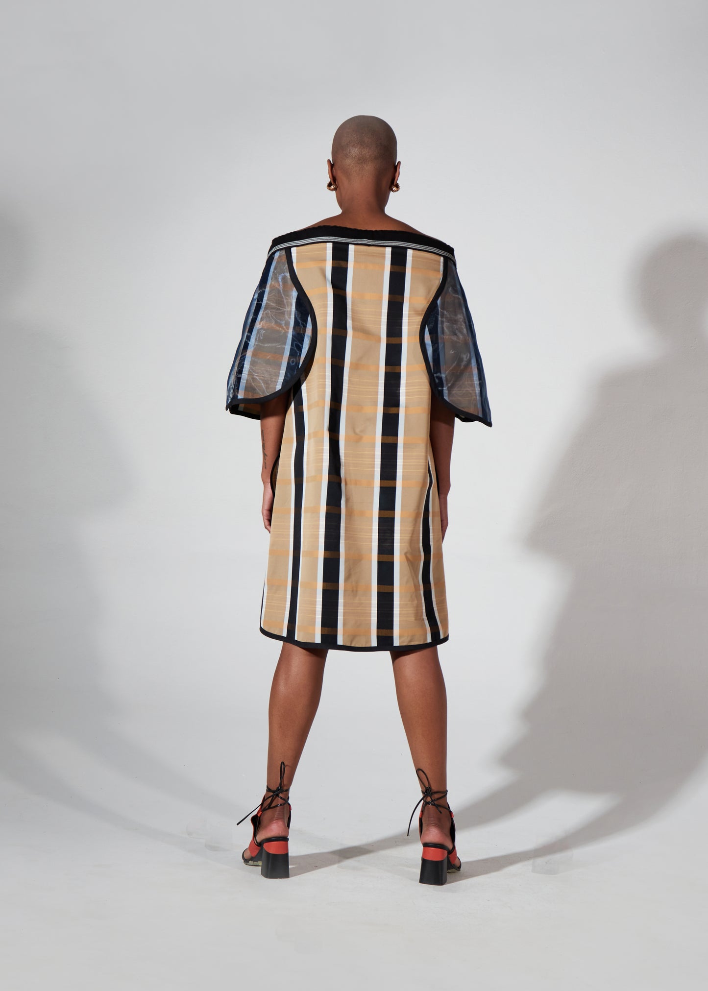 PIXEL PARTICLE SILK TAFFETA MINI DRESS