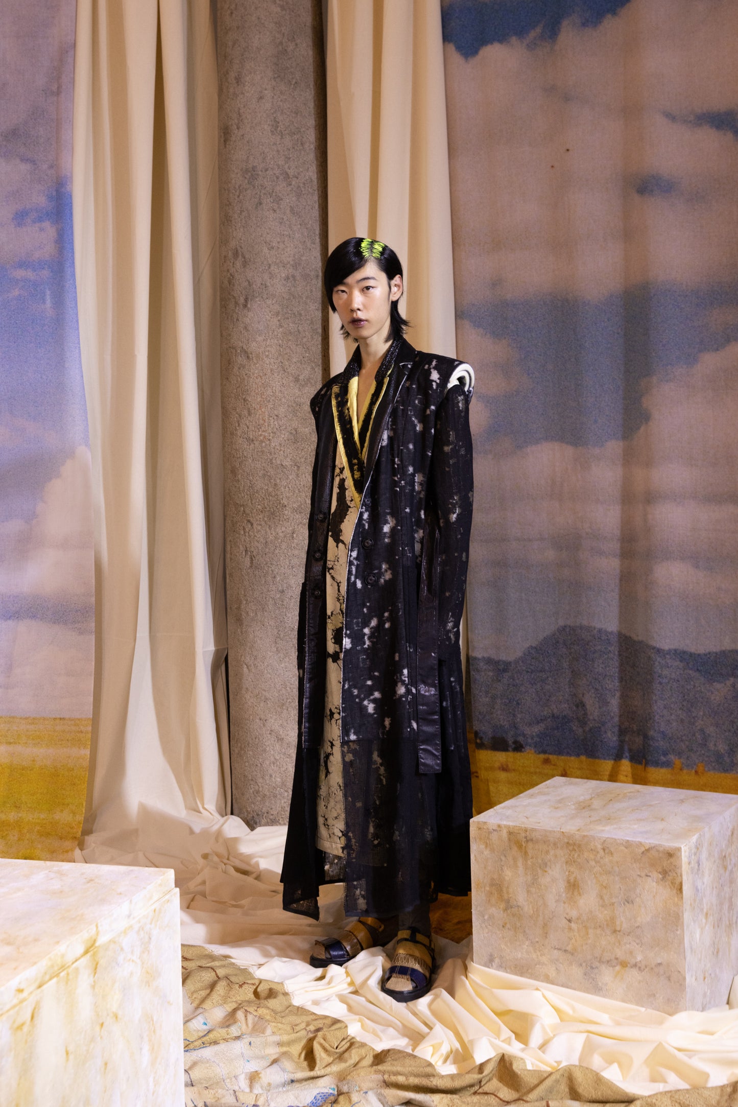 'The Moths Ate My Coat' Sleeveless Linen & Organic Hemp Tailored Dress Coat