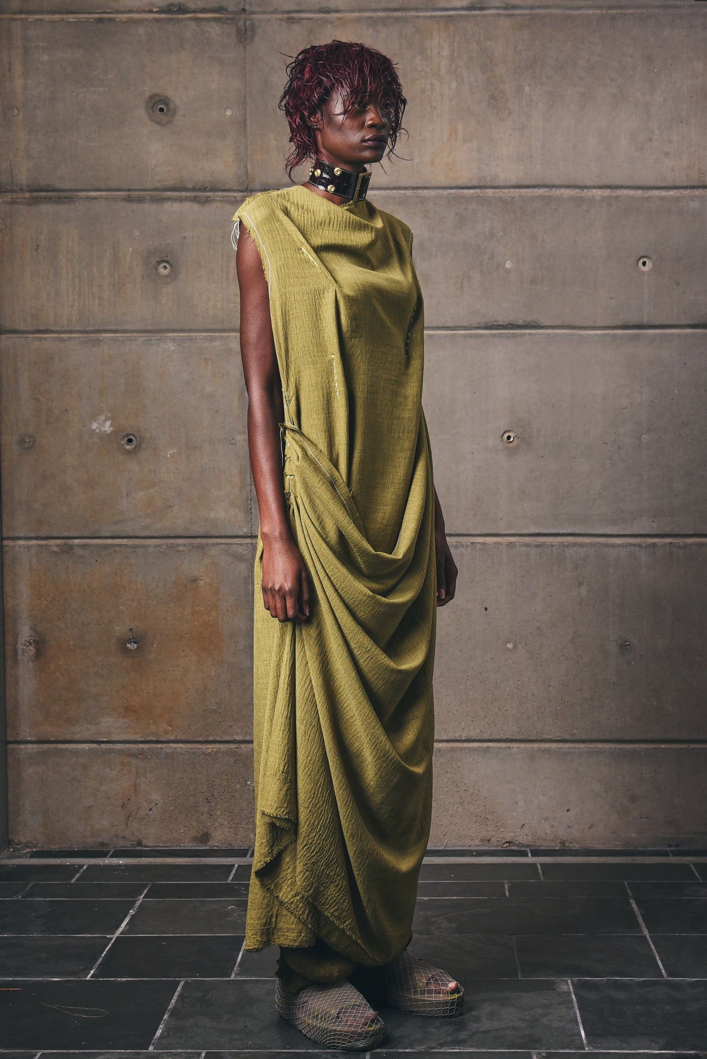 Draped Column Dress
