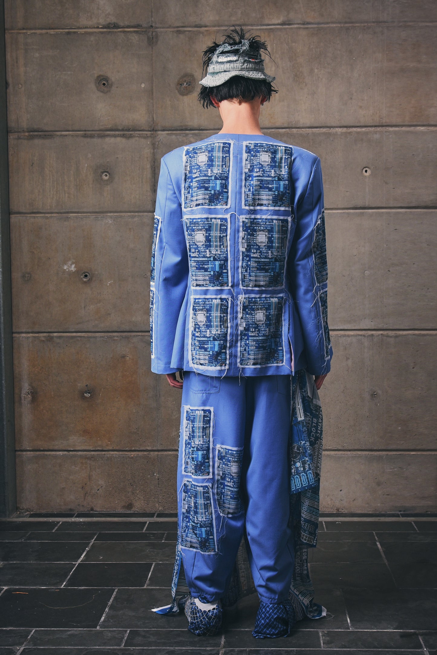 Motherboard Square Tailored Jacket in Pure Wool